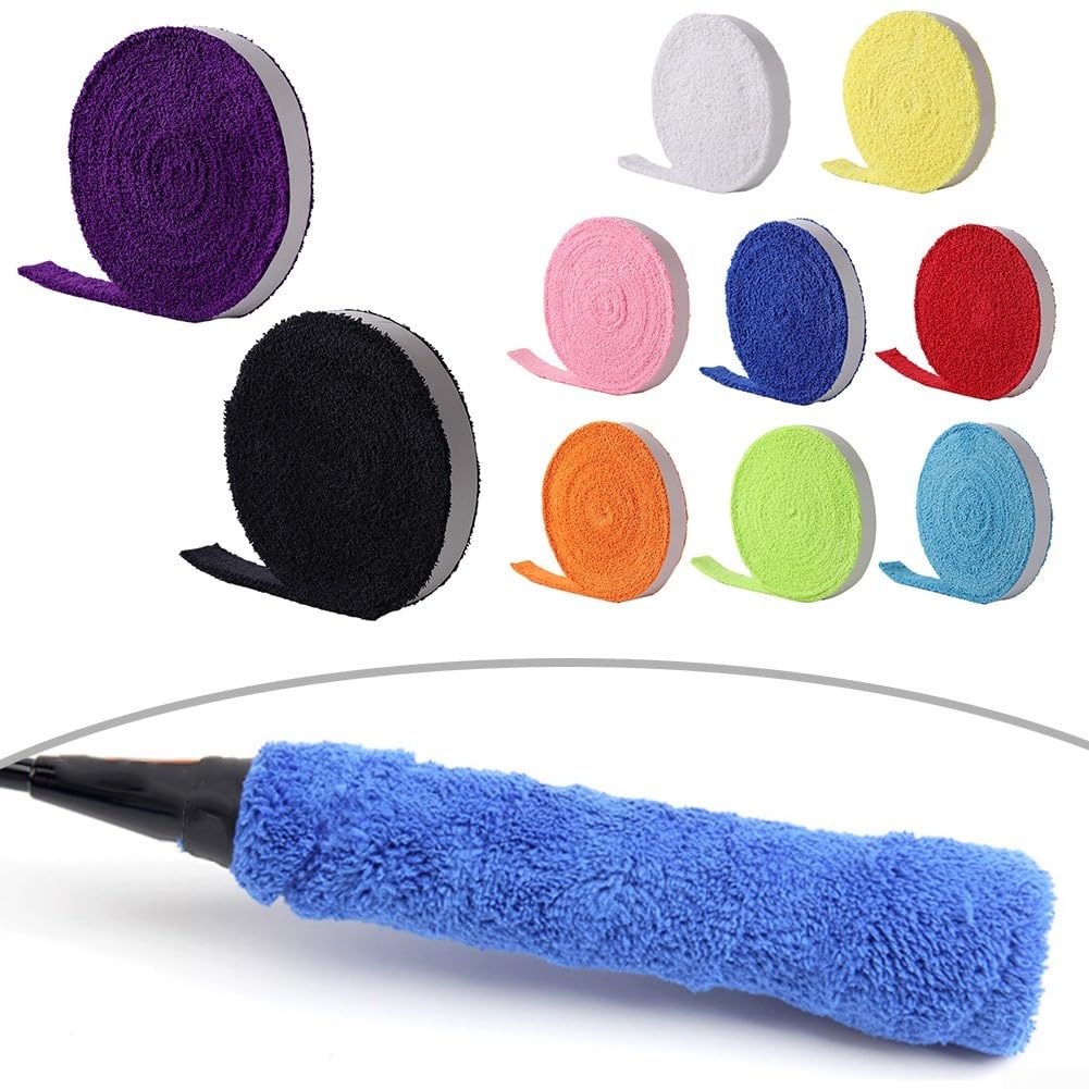 10M Toalla Grip Wrap para raquetas de bádminton y tenis, cómodo y antideslizante (blanco)