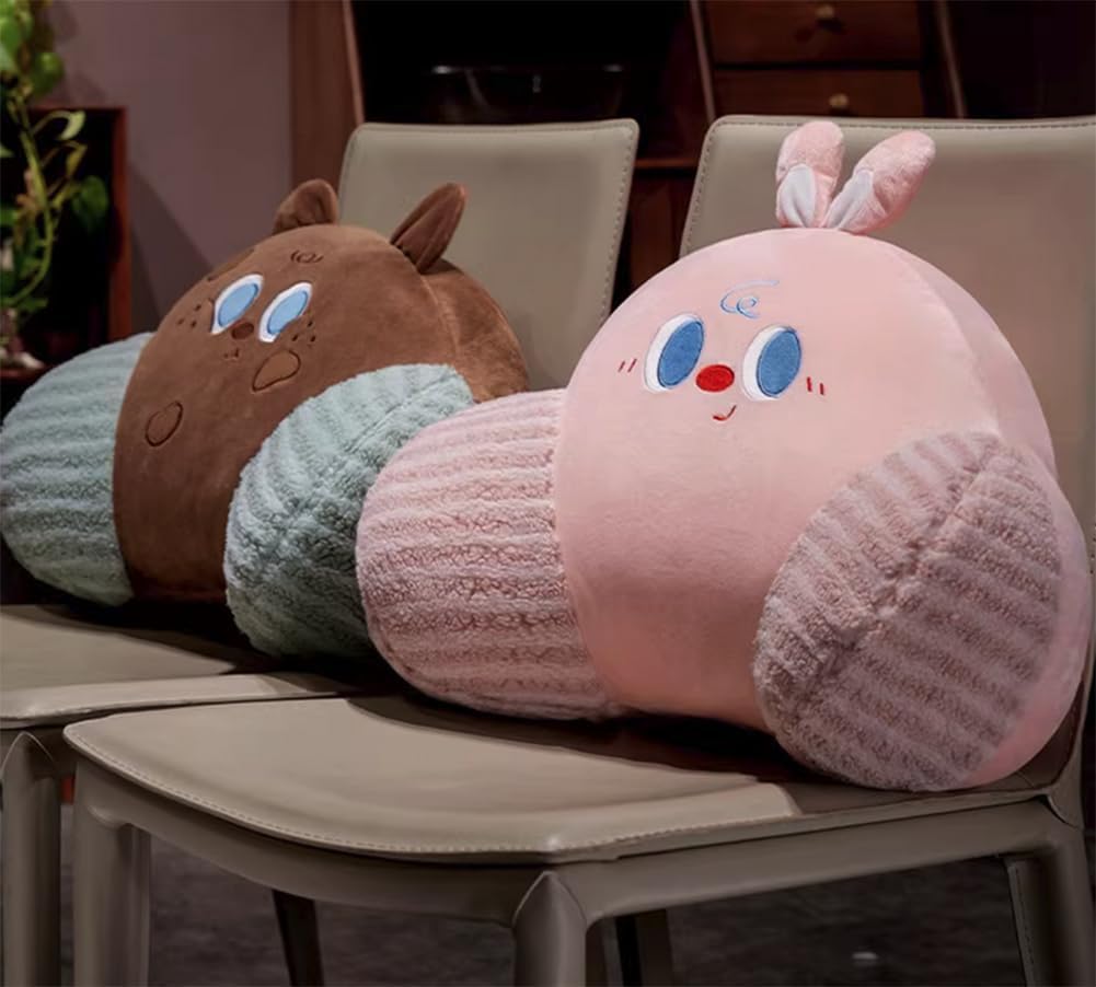 Tingting's Dream Cartoon Office Chair Lumbar Pillows Bed Sofa Reading Rest Pillow Cute Plush Lumbar Back Cushions Soft Waist Pillow (Pink, 40×50CM/15.7"×19.7")