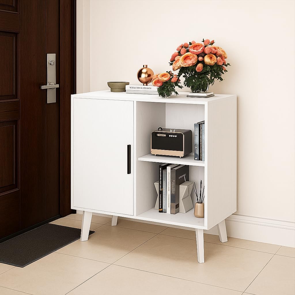 aiwo Modern Wine Cabinet & Kitchen Island with Storage Buffet Cabinet with Drawers & Coffee Station Wood Legs & Anti-Toppling Design Multipurpose Sideboard for Dining Room & Living Room Easy Assembly