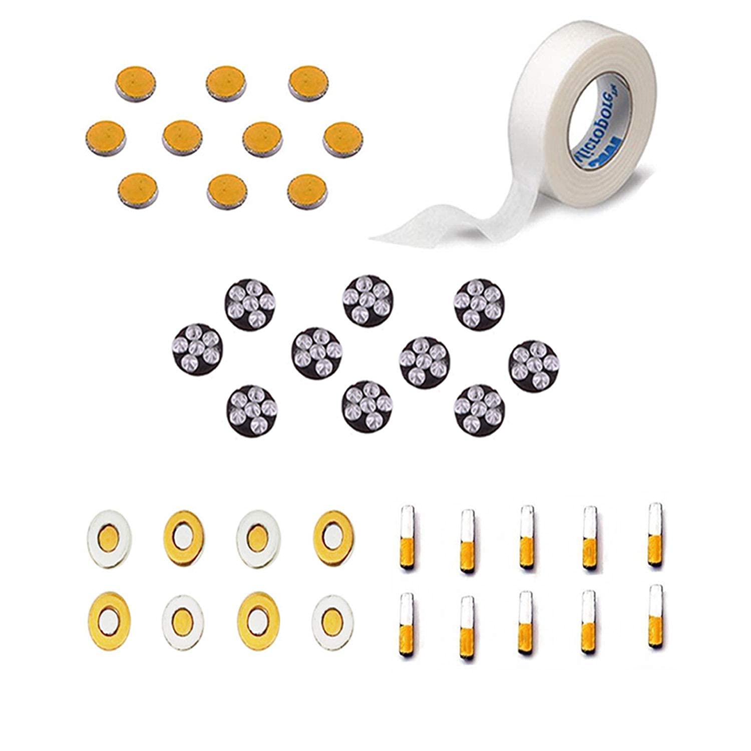 Ishika accessories Acupressure Magnet Combo Set Contain Byol, Bar, Chakra, 5 Star Magnets (10 each) & Paper Tape (Natural Care) For Stress and Pain Relief