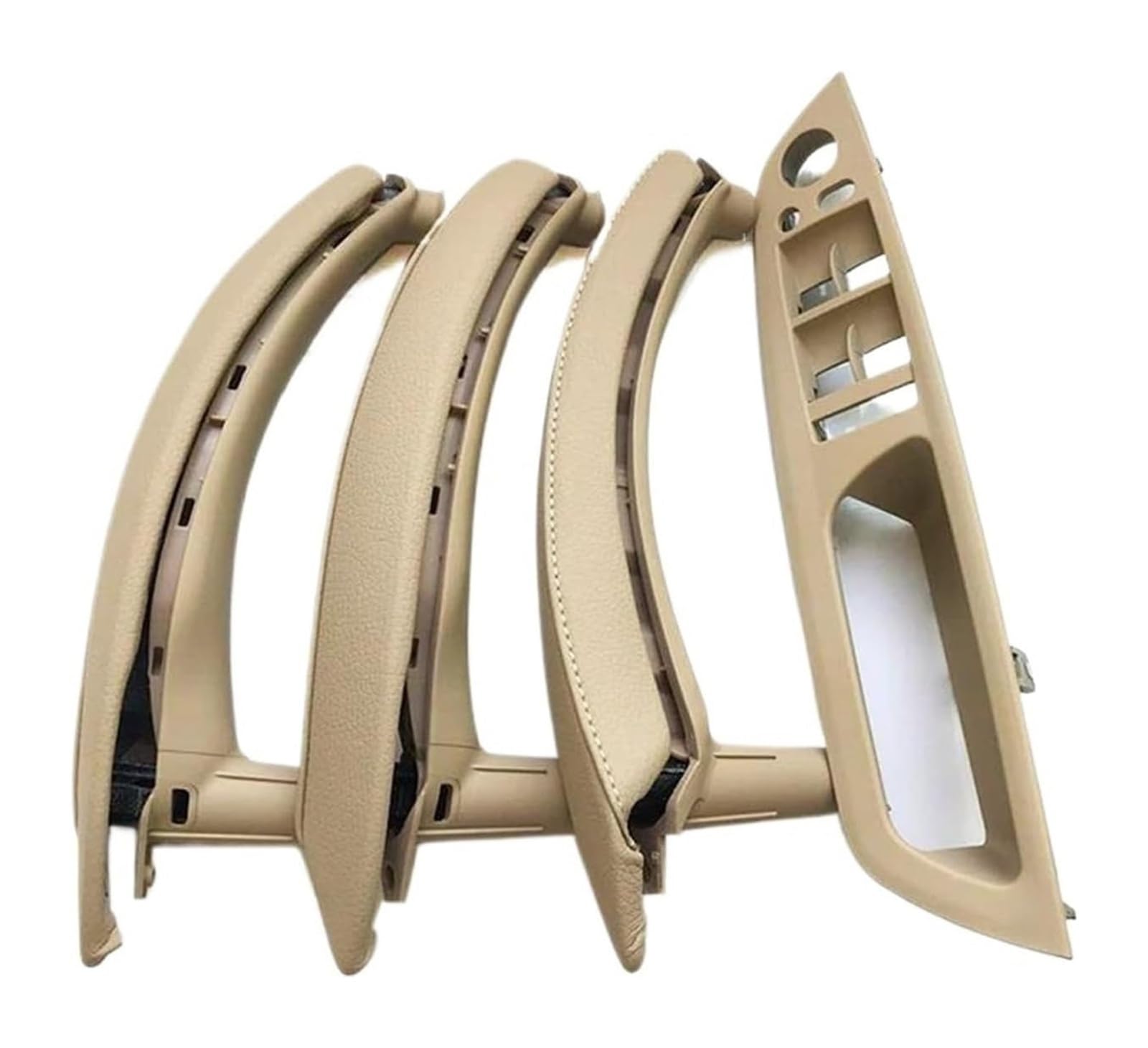 FANGZIQF Inner Door Pull Handles for BMW X5 X6 E70 E71 2007-2014 Interior Door 7PCS Set LHD RHD Window Switch Panel Pull Handle(Beige,RHD)