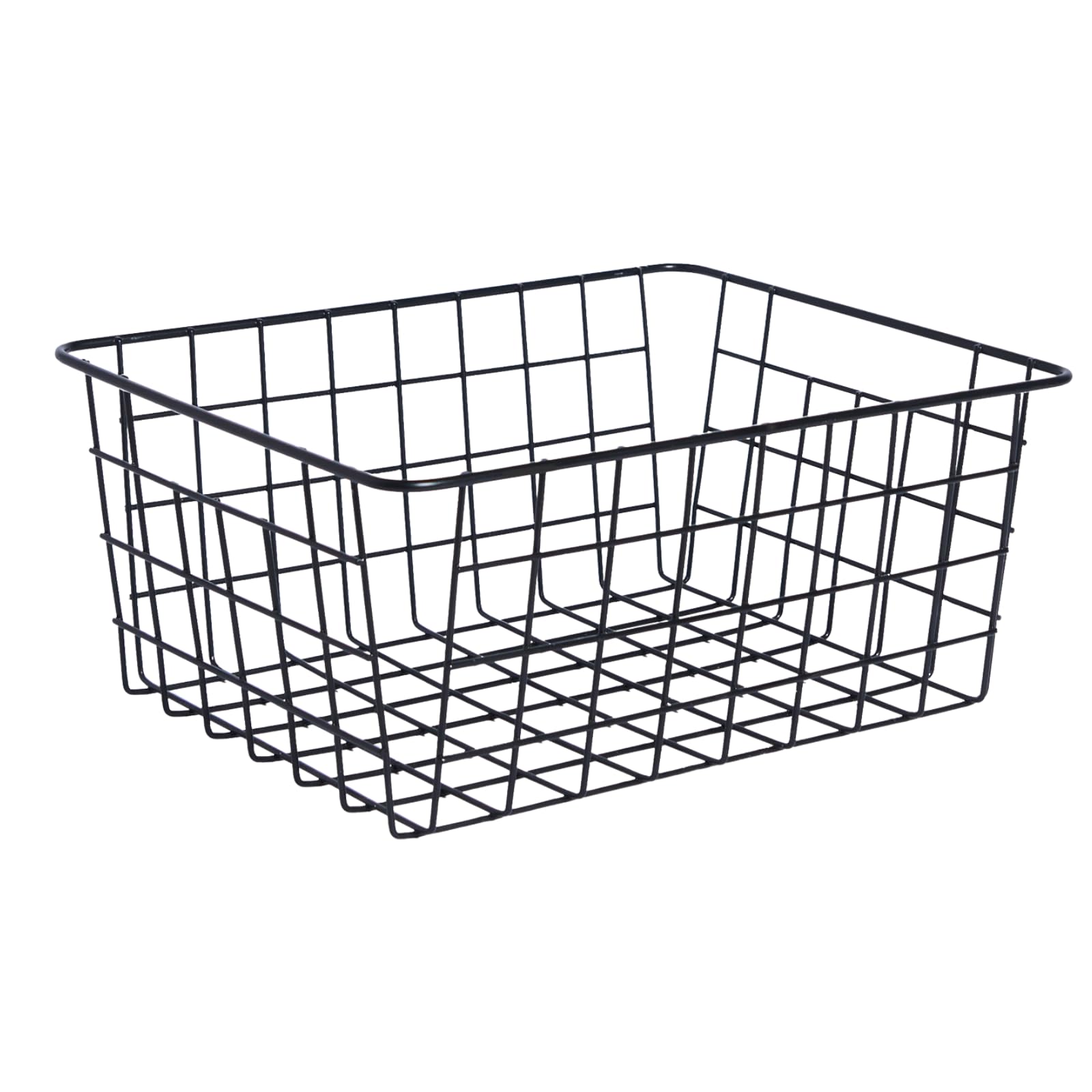 Ohs Black Wire Basket Storage, Small Wire Basket For Kitchen Storage Pantry Bathroom Cupboards Organising Vegetable Rack Metal Kitchen Storage Rack Basket
