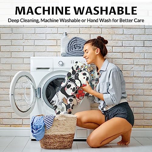 Personalized Panda Blanket Gifts with Name - 60"x80" Cute Throw Blanket for Kids, Adults - Black Soft Fuzzy Blankets for Bed, Couch & Living Room