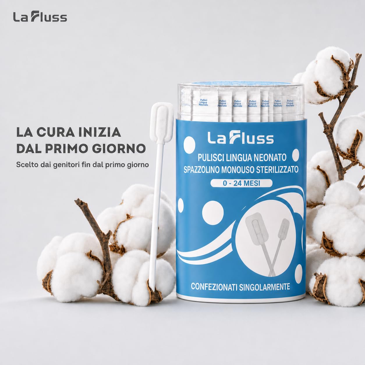 30 Pezzi Spazzolino Monouso Sterilizzati per Bambini e Neonati Pulizia lingua denti e gengive impacchettati singolarmente bastoncini pulizia cavo orale