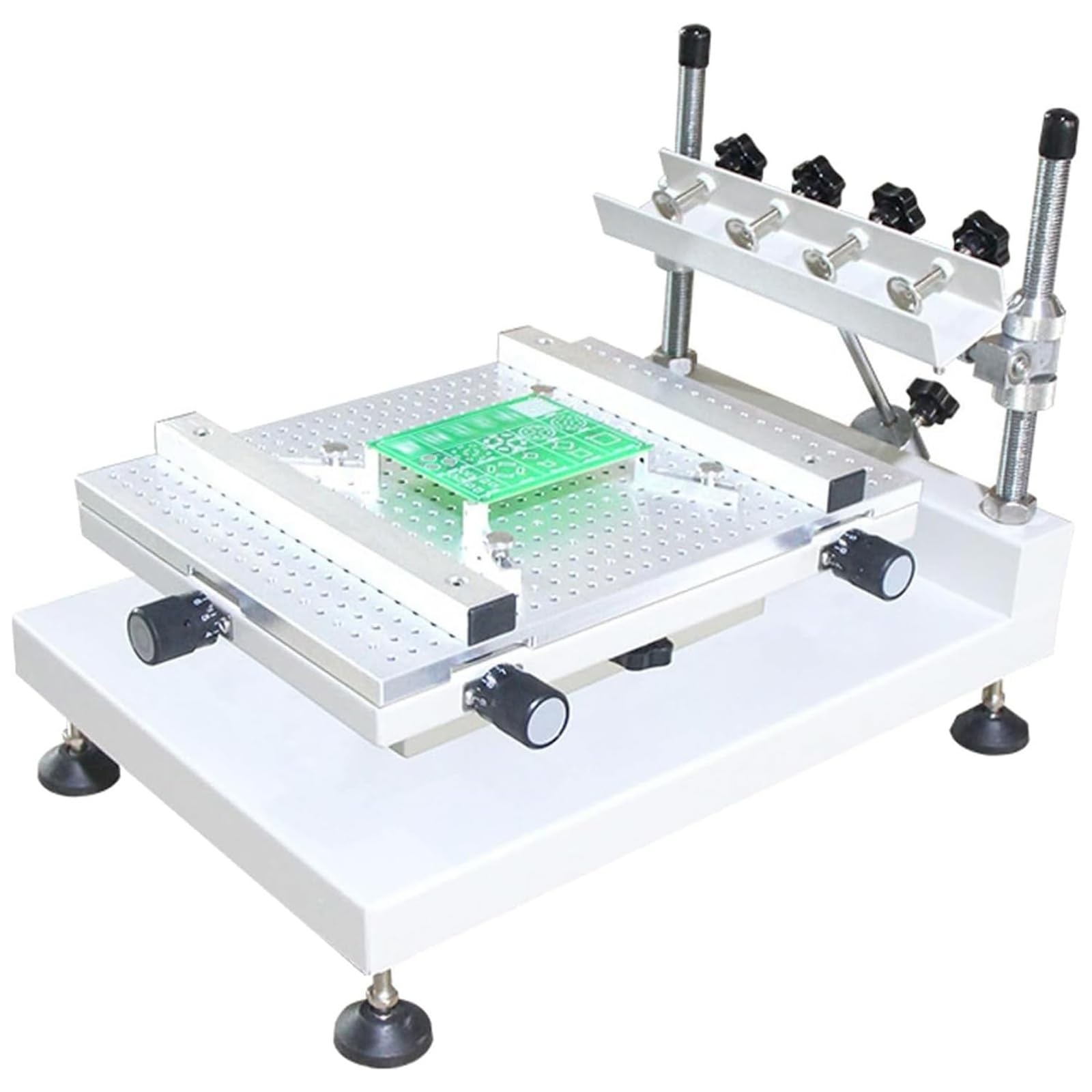 Impresora manual de pasta de soldadura, estación de serigrafía de alta precisión para ensamblaje de componentes electrónicos y procesamiento de placas de circuito en fabricación a pequeña escala