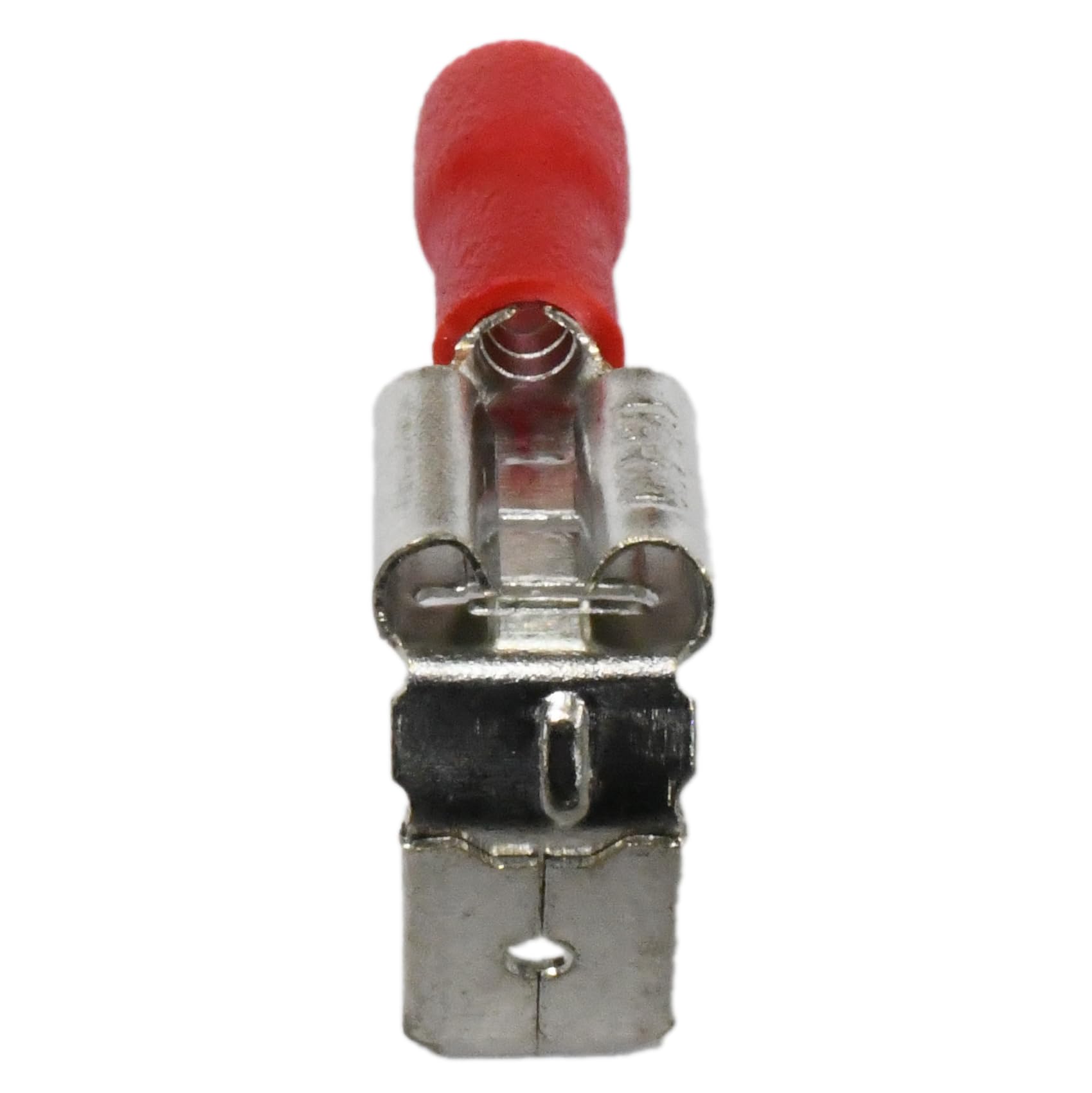 Lot de 200 connecteurs à sertir isolés à déconnexion rapide 22-16 AWG 600 V 10 A Nema Tab 0,8 x 6,35 (200, 22-16 AWG rouge, piggyback 0,8 x 6,35)