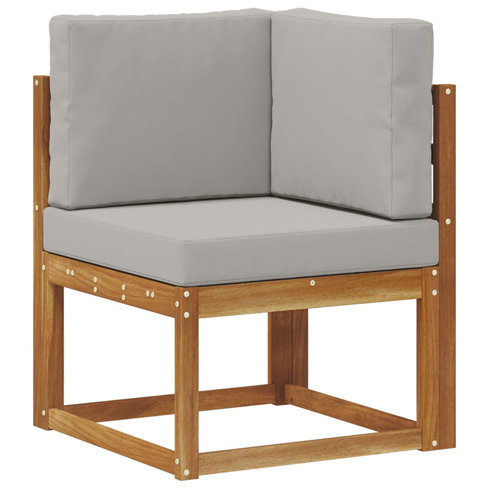 Gartenmöbelgarnitur Set mit 10 Kissen, wetterfestes Akazienholz, modulares Design für Terrasse, Balkon und Garten, langlebig, stilvoll, platzsparend, inklusive Tisch, Sofas und Armlehnen