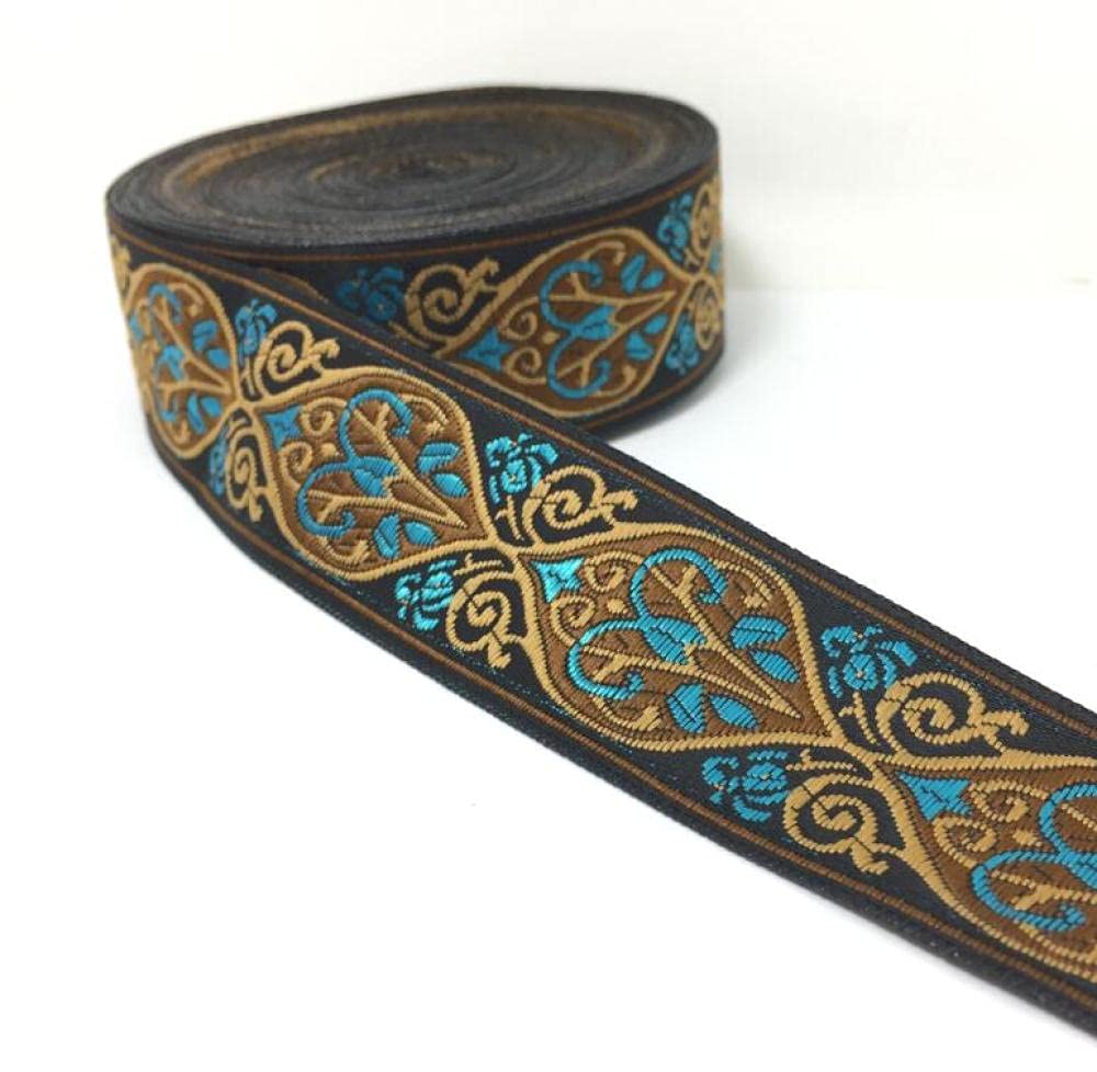 Ribbons For Gift Wrapping Ribbon For Fabric Satin Ribbons 6 Cm Szeroki Tkana Wstążka Żakardowa Klasyczna Totem Design Do Akcesoriów Kurtynowych I Odzieży 10 Jardów Za Dużo-Niebieskie Niebo_30Mmx10Yard