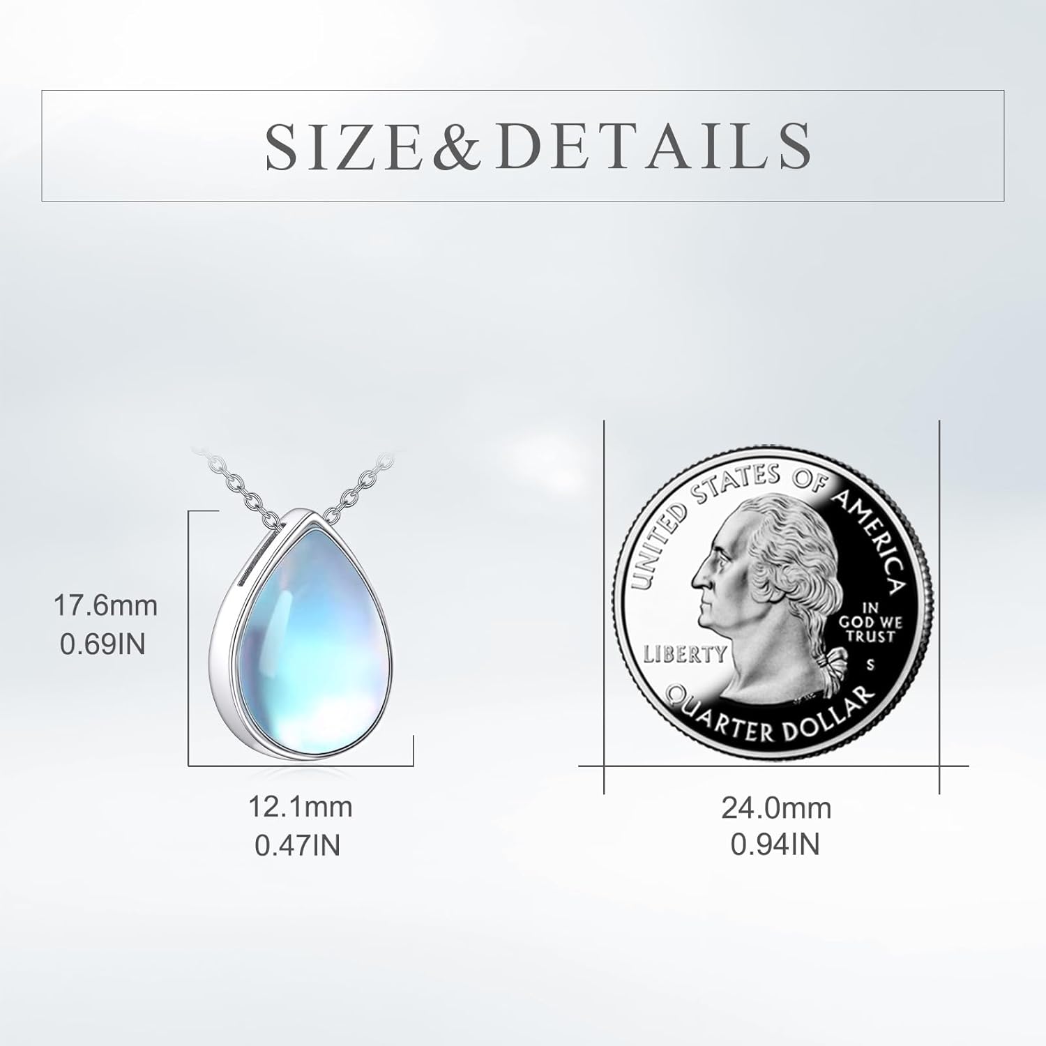 CRMAD Larimar/Moonstone/Lapis Lazuli/Labradorite/Malachite Urn Necklace for Ashes 925 Sterling Silver Teardrop Jewelry Natural Larimar Urn Pendant Necklace Gifts for Loss of Beloved (teardrop-larimar) - Image 5