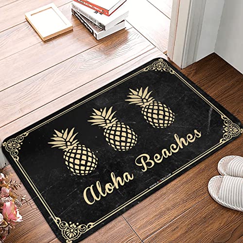 Tapis de porte grand modèle imprimé ananas lavable 65x90 - 2