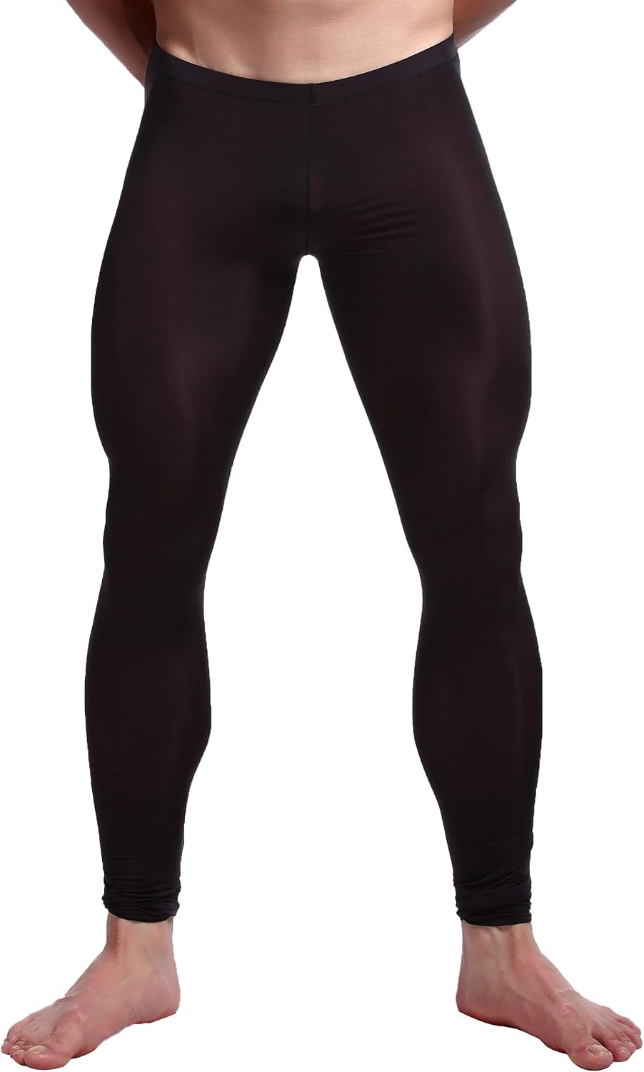 Jugaoge Men Athletic Leggings Mesh Tight Pants Slim Fit Stretchy Leggings Running Jogger Pants Training Leggings
