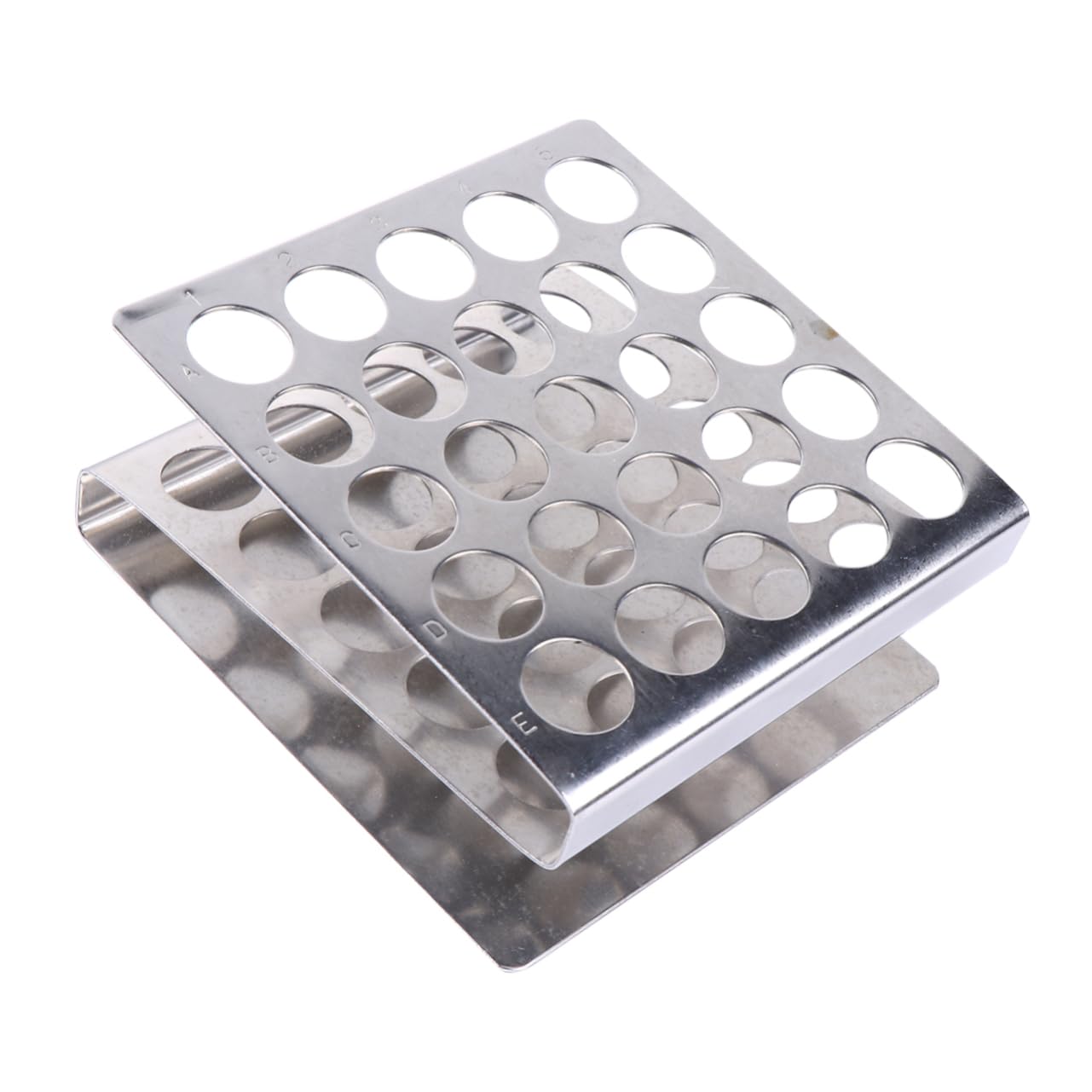 Healvian Support Tube À Essai En Acier Inoxydable 25 Emplacements Porte Éprouvettes Pour Laboratoire Et Fournitures De Laboratoire Scolaire Rangement Pratique Pour Tube À Essai 3.94X3.94X1.77 in