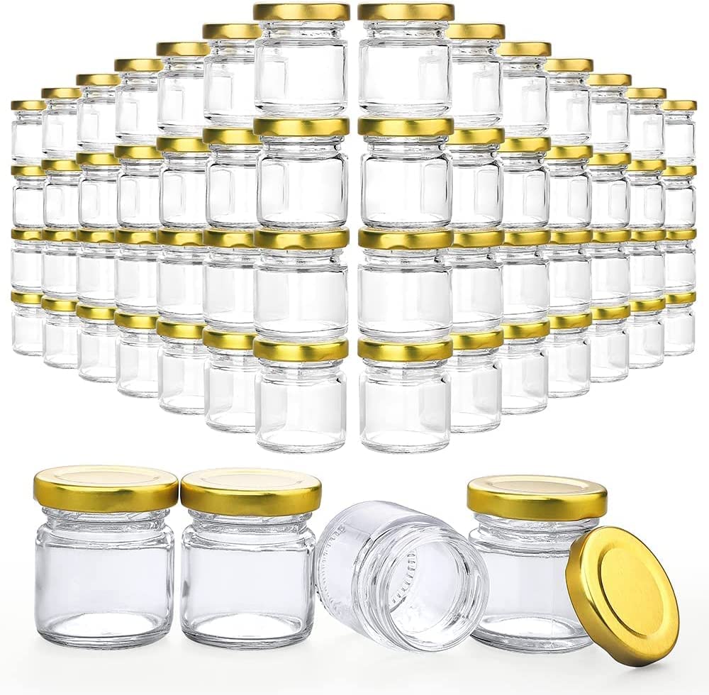 Patzy Small Glass Canning Jars, Mini Mason Jars for Crafts, Wedding, Spices, Party Favors and Candle Making - 12 Pieces 1.5 oz (50ML, Clear) (12)