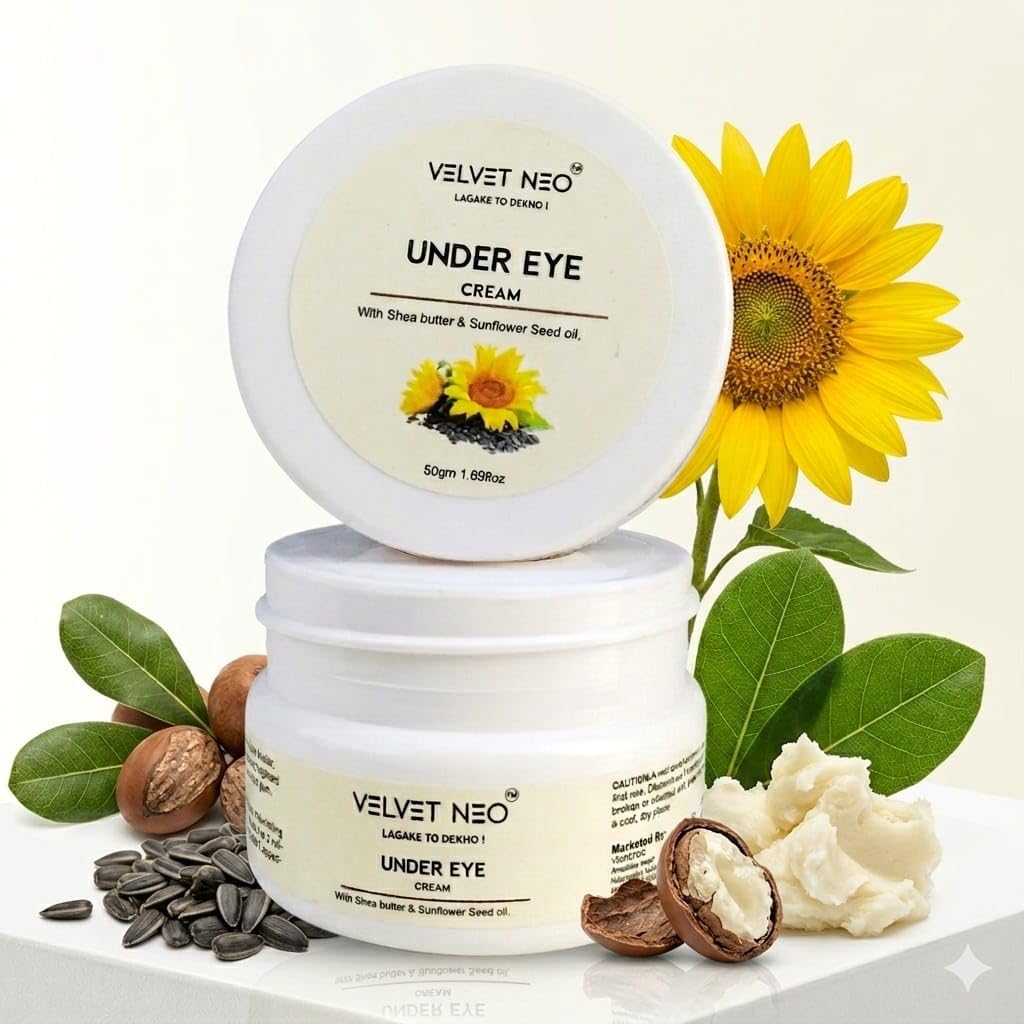 Under Eye Cream 50g | Hydrating Eye Cream with Shea Butter & Sunflower Seed Oil | Helps Reduce the Appearance of Dark Circles, Puffiness, Fine Lines & Wrinkles | For Men & Women