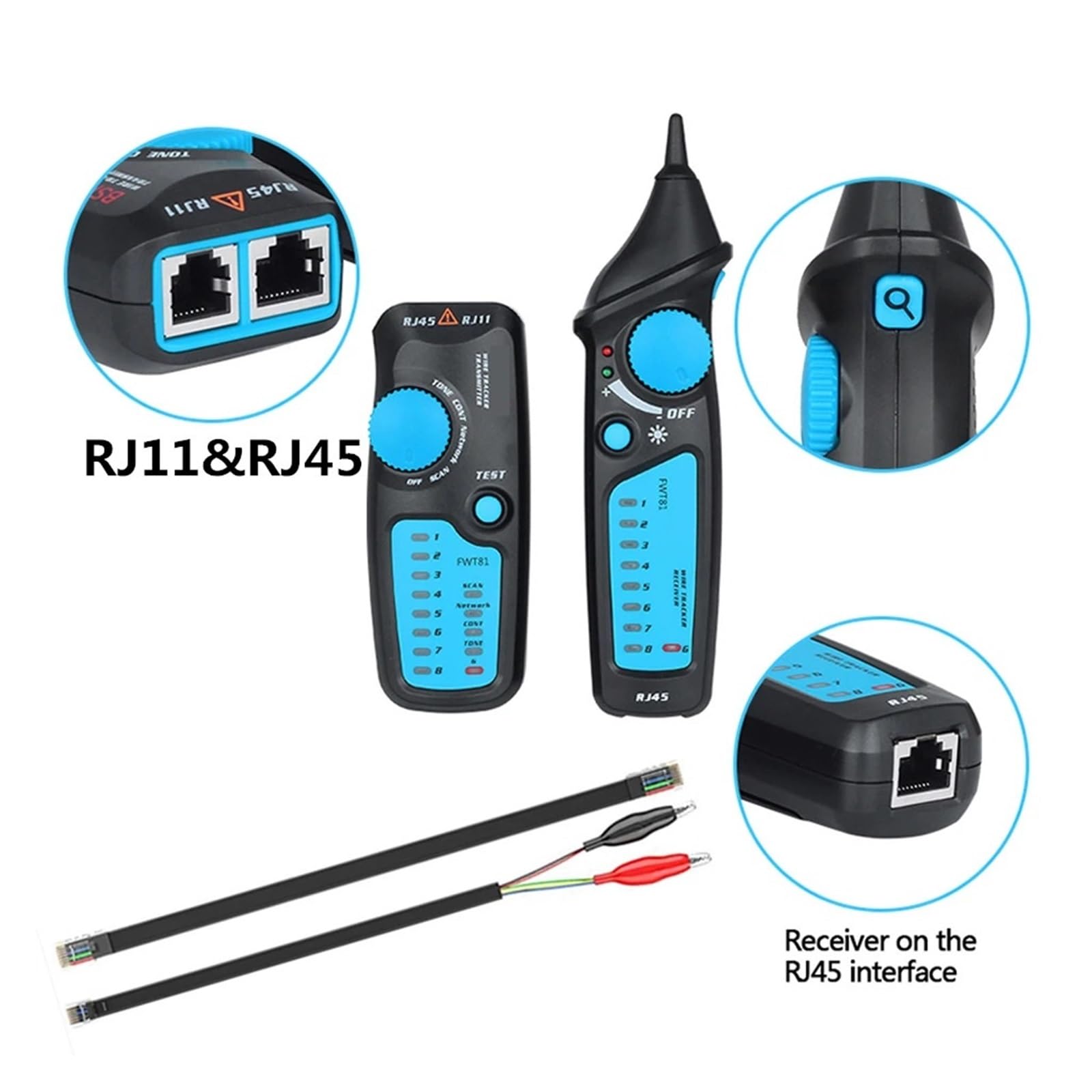 Netzwerkkabeltester, Netzwerkkabeltester, Ortungsgerät, Telefon, LAN-Netzwerke, TV, Stromleitungen, Tester,für Netzwerkkabel
