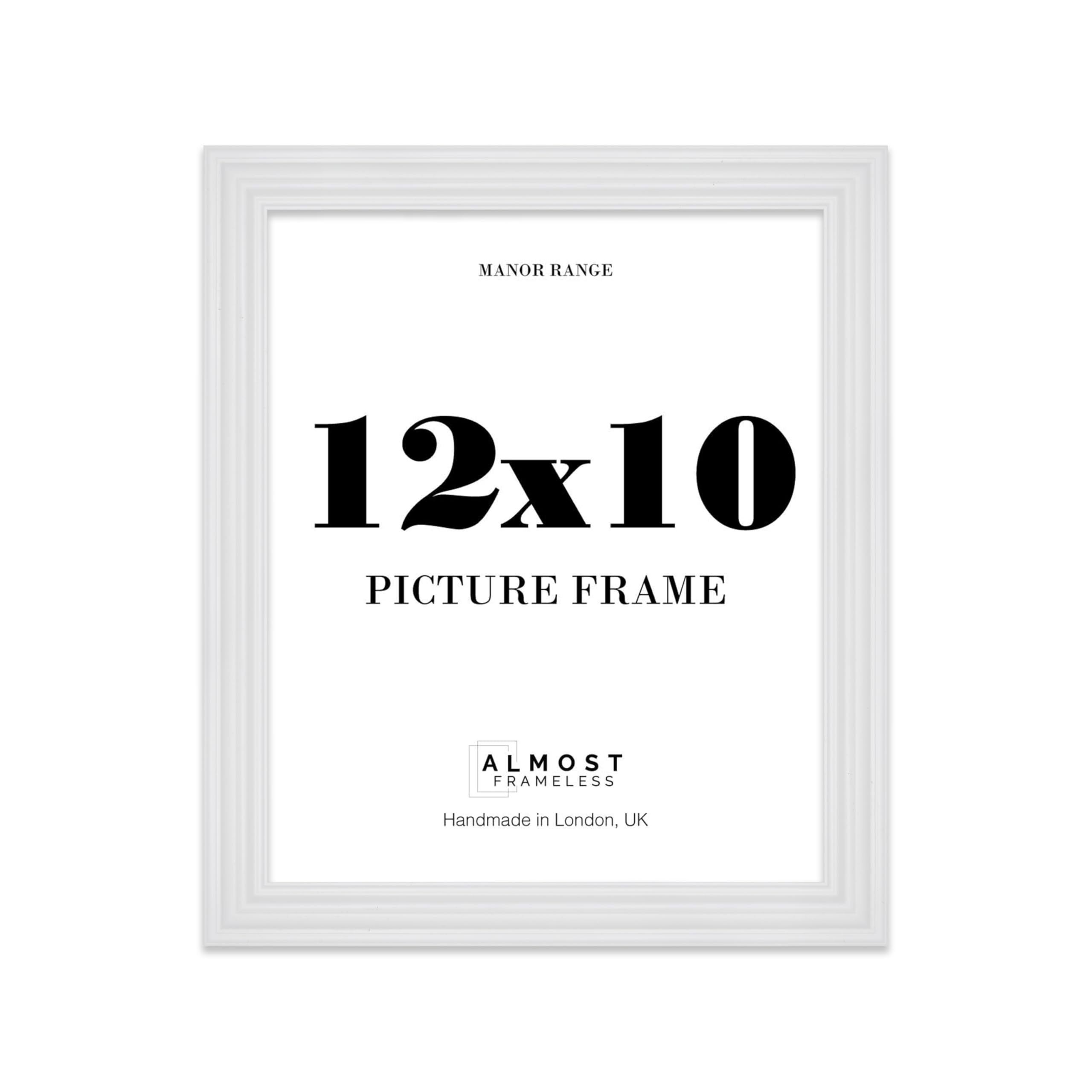 12x10 Picture Frame, Display 12x10 Pictures (25.4 x 30.5cm) - Ice White Timeless 42mm Edge Photo Display - 1 Pack