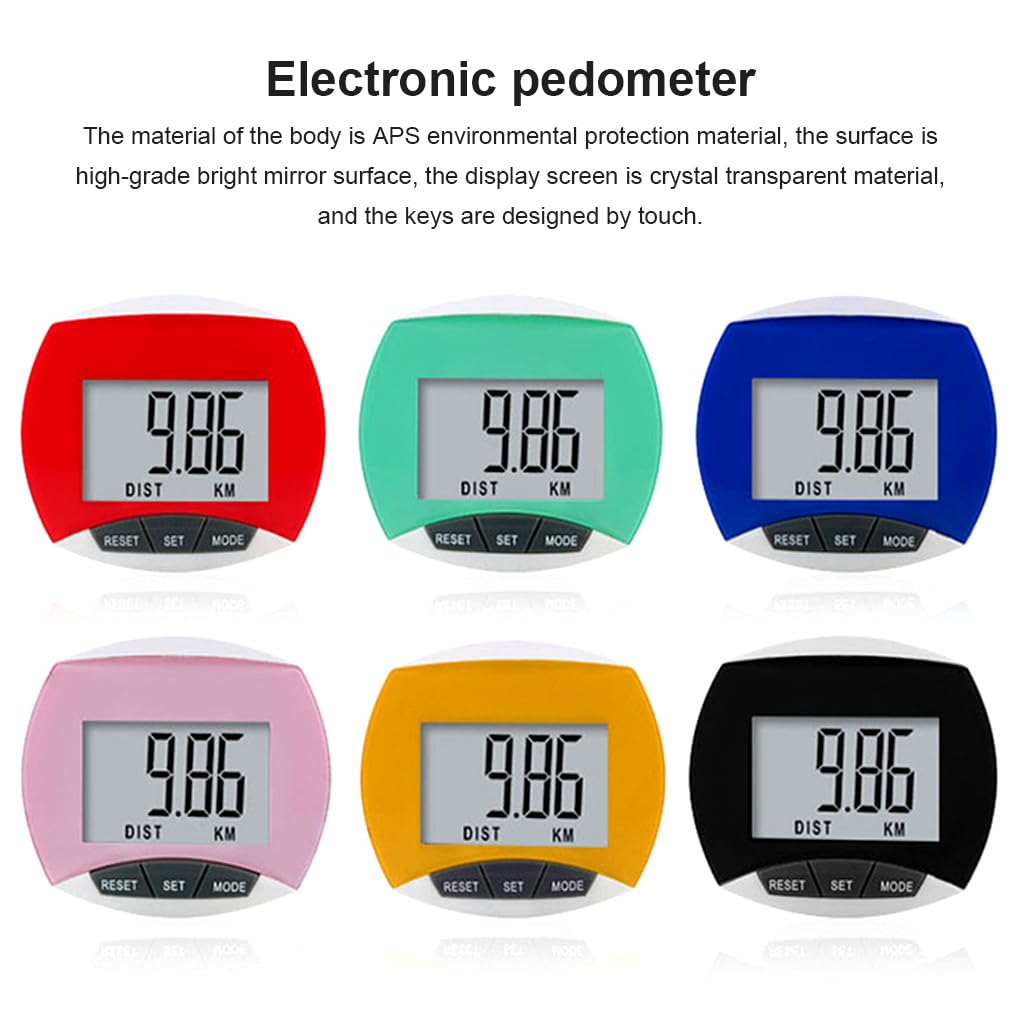 Elektroniczny licznik kroków z wyświetlaczem LCD liczenie kalorii mały cyfrowy krokomierz fitness jogging piesze wędrówki na świeżym powietrzu czerwony