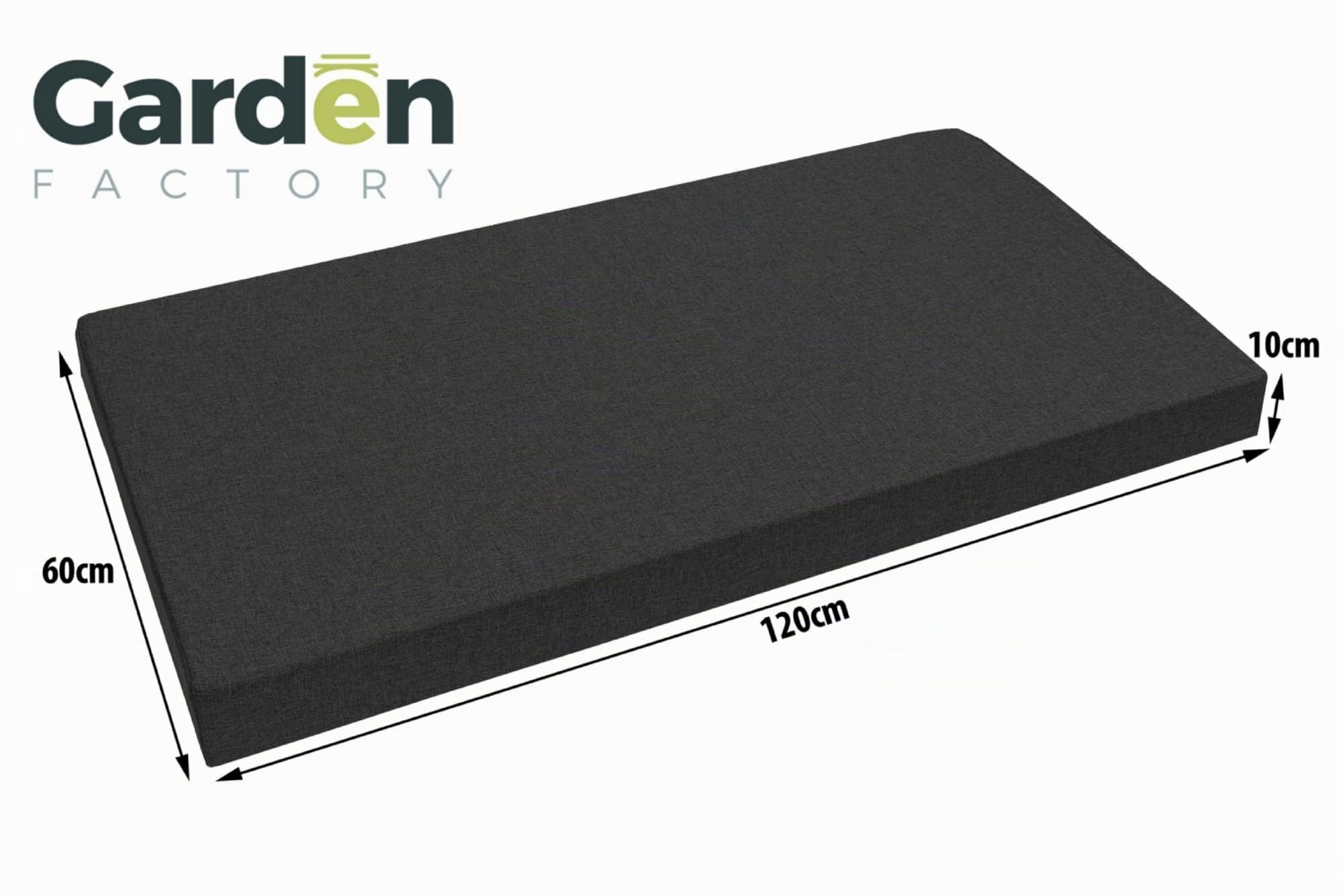 Housse pour Coussin de palettes (sans Coussin) 120x60x10 Anthracite pour intérieur et extérieur Lavable Hydrophobe Housse de Assise Dossier