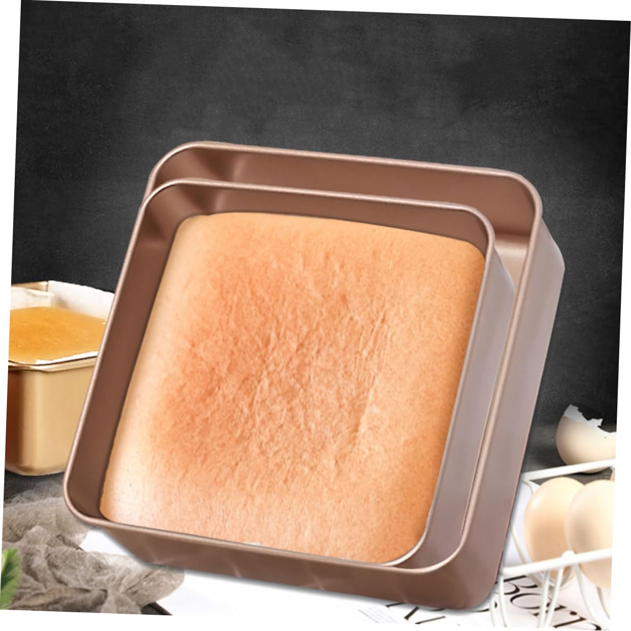 IMIKEYA Stampo per Cottura Quadrato in Acciaio Inox Teglia Antiaderente per Dolci Tortiera Resistente e Robusta per Pane e Muffin