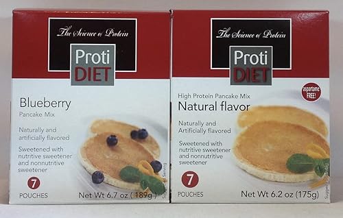 Being Well Essentials Protidiet - Mezcla para panqueques (14 porciones - 1 cada uno natural y arándano)