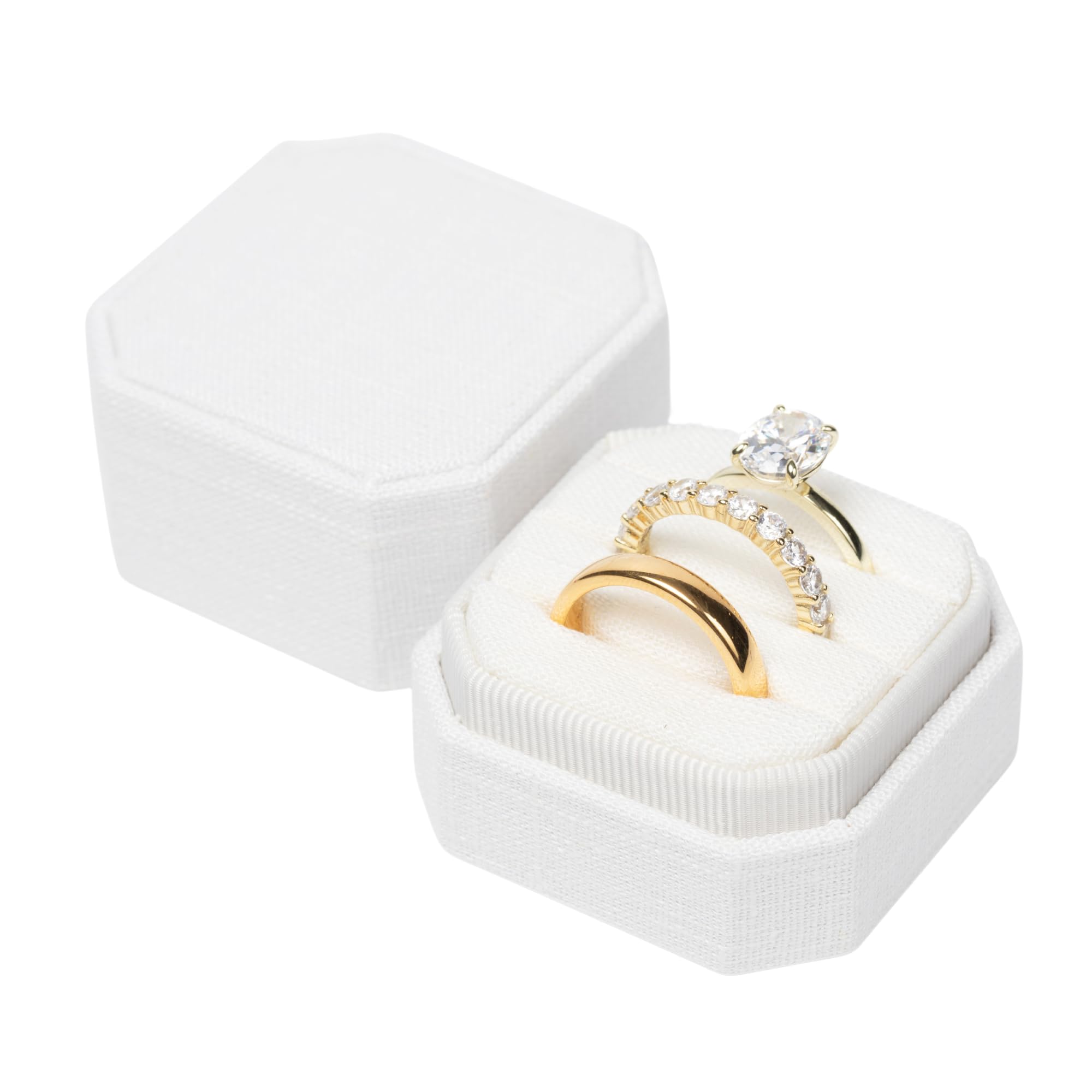 Amazon.com: Save The Date Designs Linen Wedding Ring Box, Linen 3
