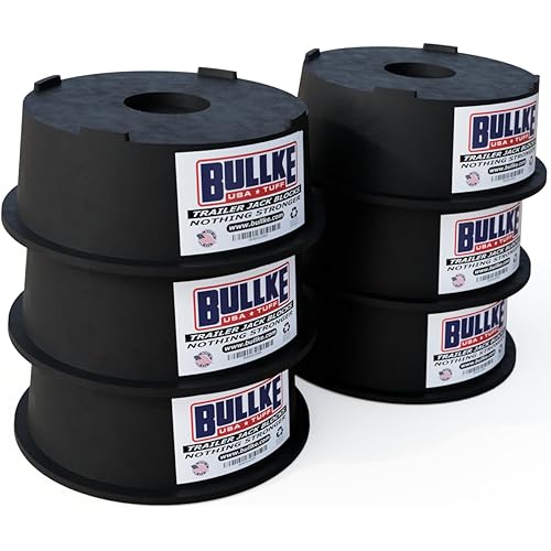 USA-Made Trailer Leveling Blocks - for RV and Camper, Heavy Duty Jack Pads, Stabilizing Blocks, UV Resistant Recycled Plastic Leveling Blocks for RVS (6)