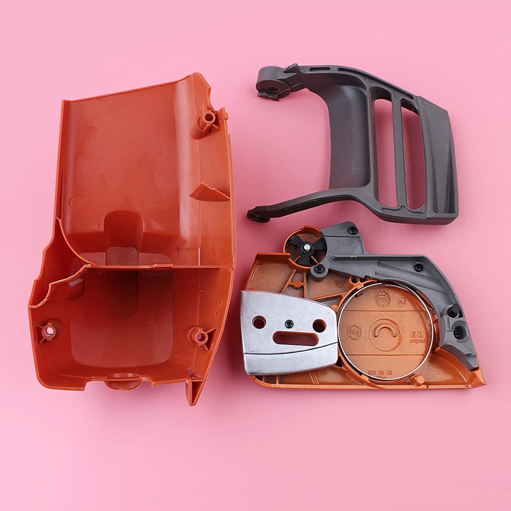 Accesorios Cubierta de piñón de embrague de freno de cadena, protector de mano compatible con Husqvarna 340 345 350, pieza de repuesto de motosierra, cubierta de cubierta de motor de cilindro superior