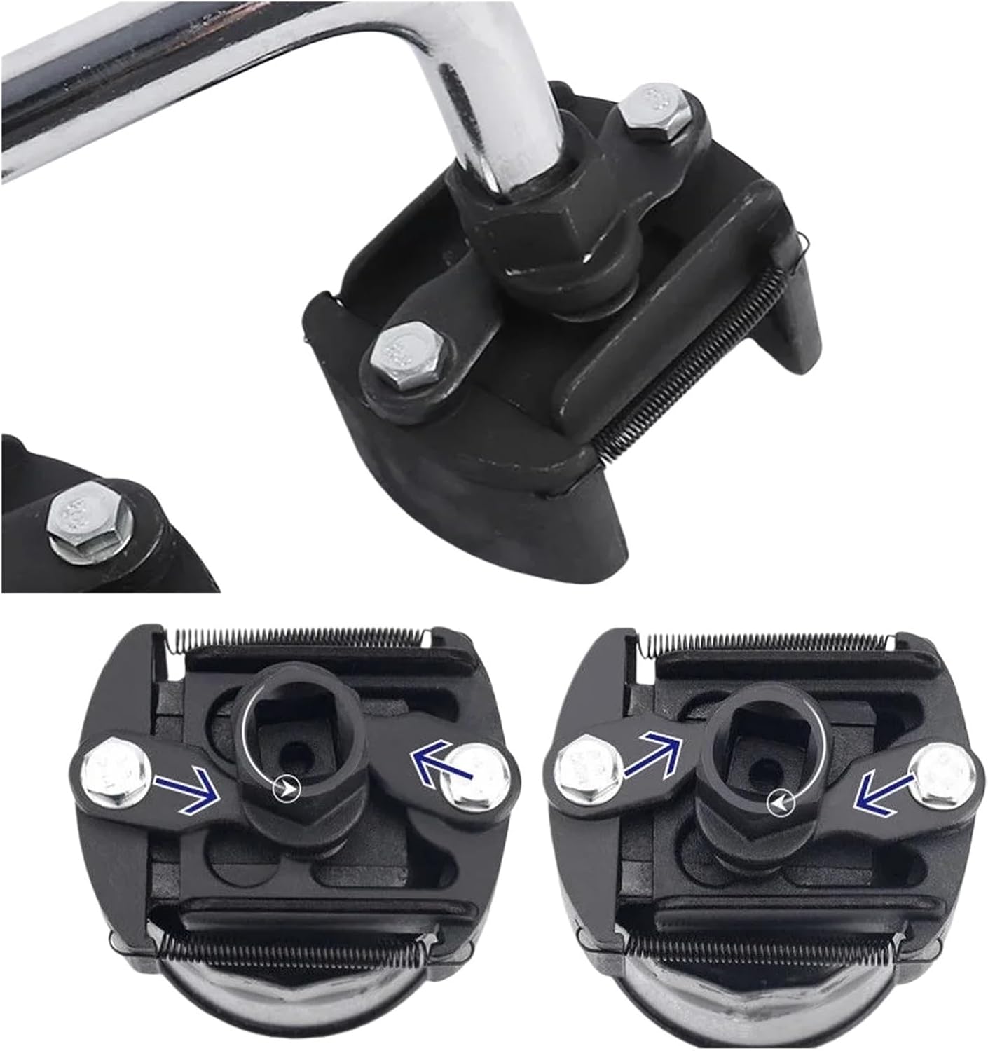 Two-Jaws Oil Filter Wrench Fuel Filter Remover 60mm-80mm Cast Steel Adjustable Removal Tool Cast Steel Filter Wrenches(Small)