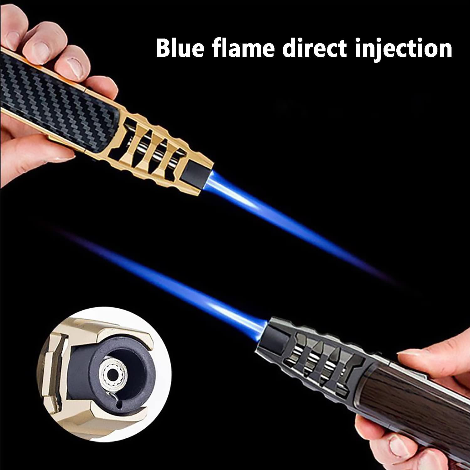 Briquet,Flamme Bleue Butane Turbo Briquet carré Mini Briquet à gaz briquets en métal Accessoires pour Fumeurs briquets à Cigarettes MagicColor