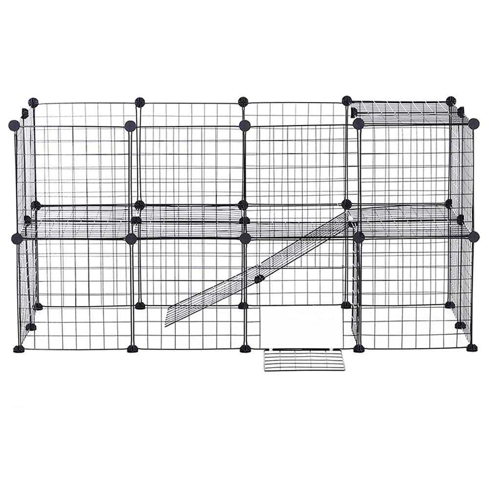 XhuangTech Haustier-Laufstall, DIY Kleintierkäfig für drinnen und draußen, tragbarer Metalldraht, Hofzaun für Welpen, Kätzchen, Meerschweinchen, Kaninchen, Schildkröte, Hamster (36 Panele)