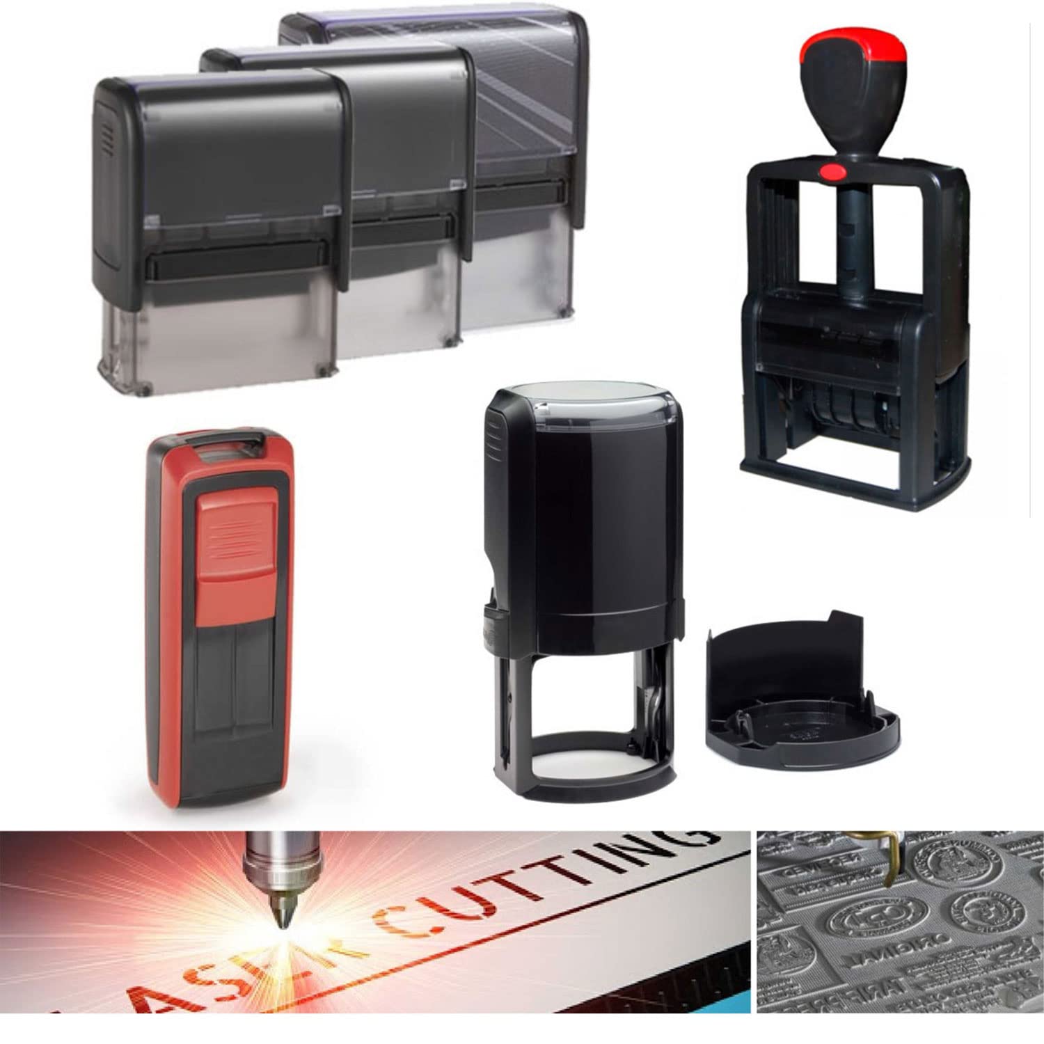 GFD - Timbro Personalizzabile Auto Inchiostrante - Misura: 56x 33mm - 4 righe - Include Datario - Colore dell'inchiostro a scelta - Testo personalizzabile - Made in Italy