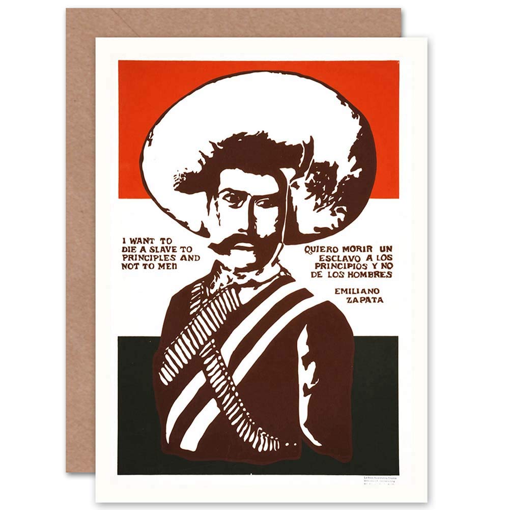 Wee Blue Coo POLITICAL MEXICO ZAPATA REVOLUTIONARY MYR BIRTHDAY BLANK GREETINGS CARD