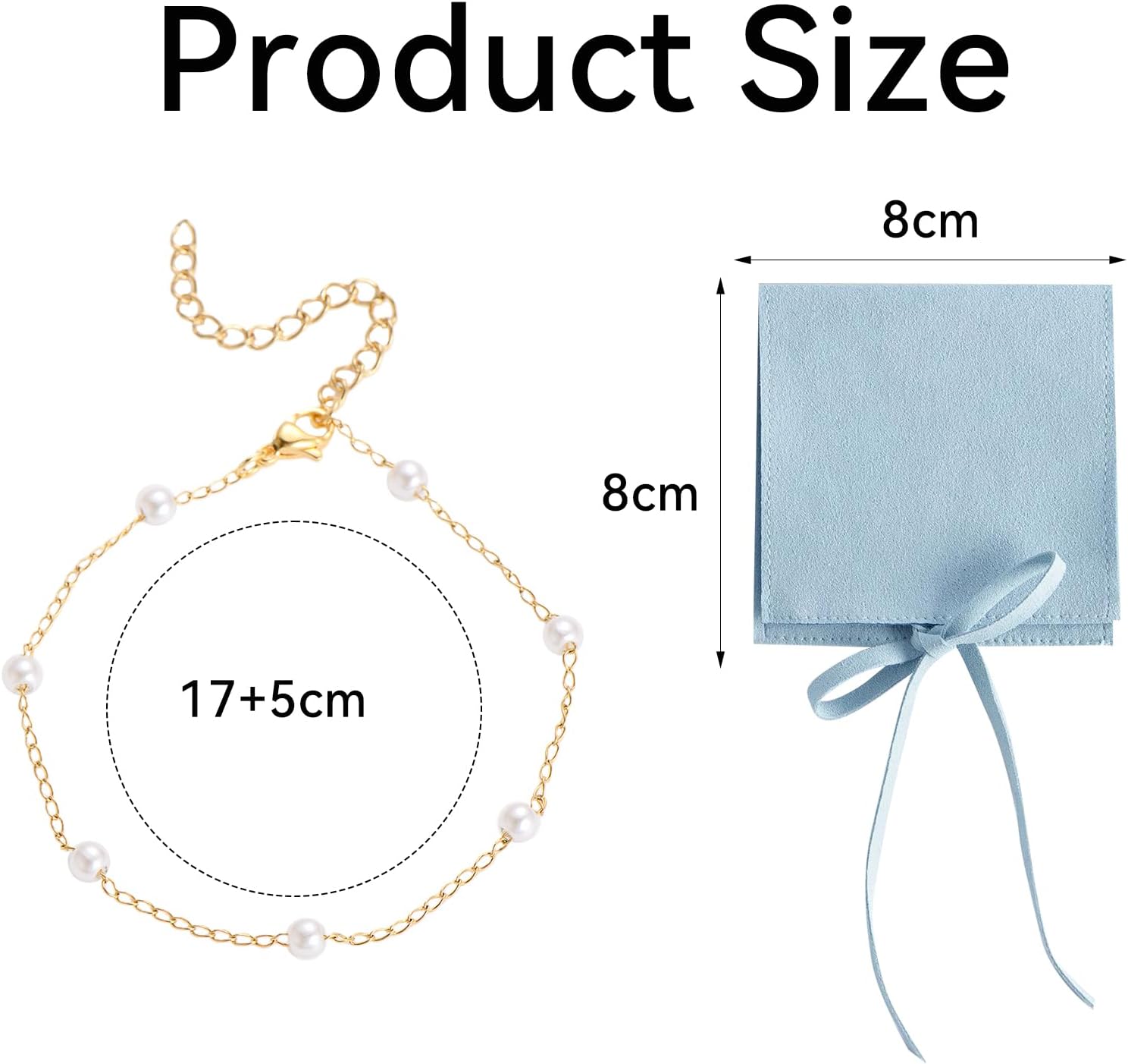 8Pack Bridesmaid Proposal Gifts Bridesmaid Bracelets & Microfiber Jewelry Pouches Gold Pearl Bracelets for Women Microfiber Jewelry Bags Brides Gift for Wedding Bridal Shower - Image 2