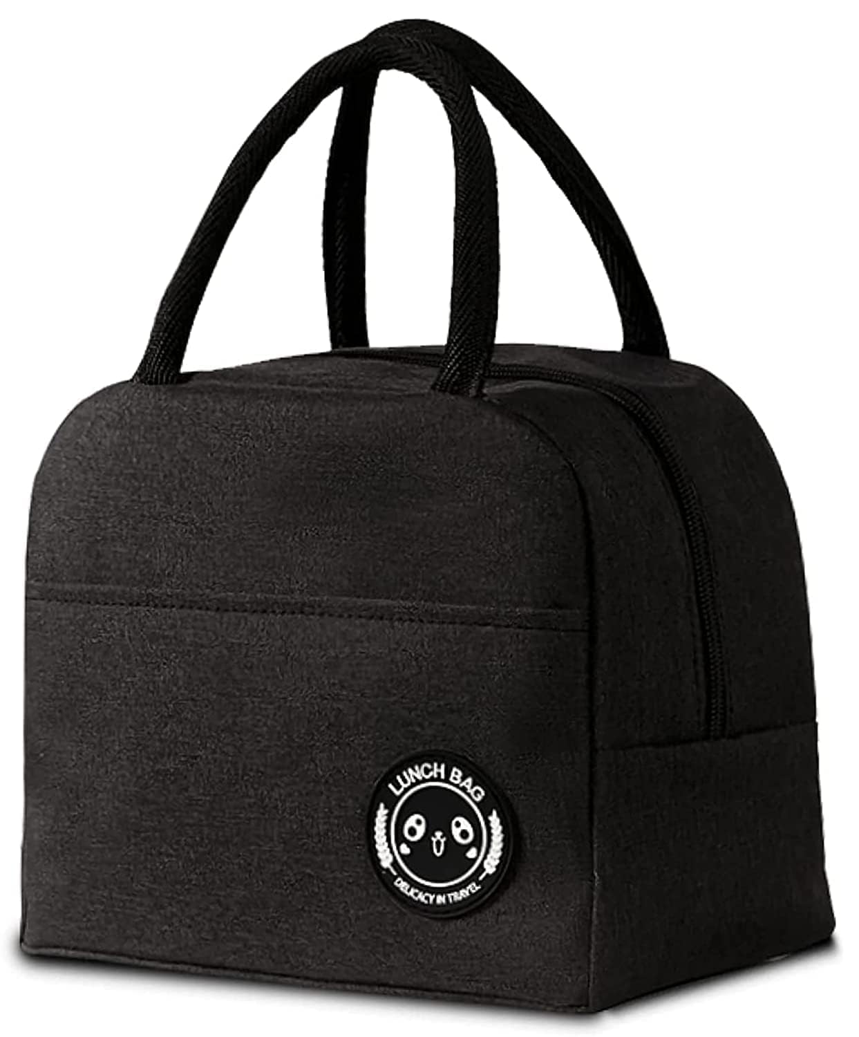 Starflyer Insulated Lunch Bag Women Girls, Reusable Cute Tote Lunch Box for Adult & Men, Leakproof Cooler Lunch Bags for Work Office Travel School Picnic. (Black)-image-8