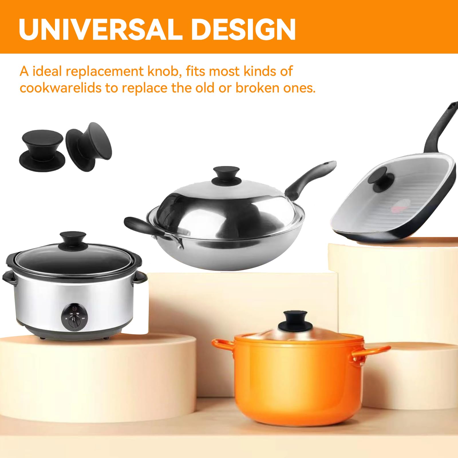 Lot De 2 Boutons De Couvercle De Casserole Pour Casseroles Et