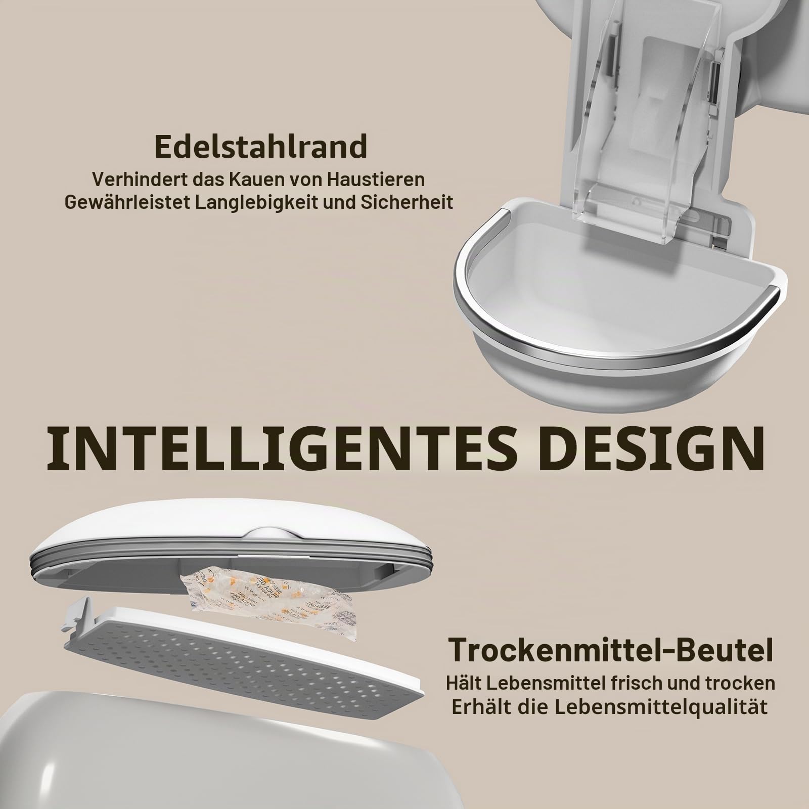 iPettie Smart WLAN Automatisierter Futterspender für Kleintiere, Kaninchen, Katzen, Hunde & Hamster, 1.8L, zeitgesteuert & portionskontrolliert, Trockenfutter 5–30 mm