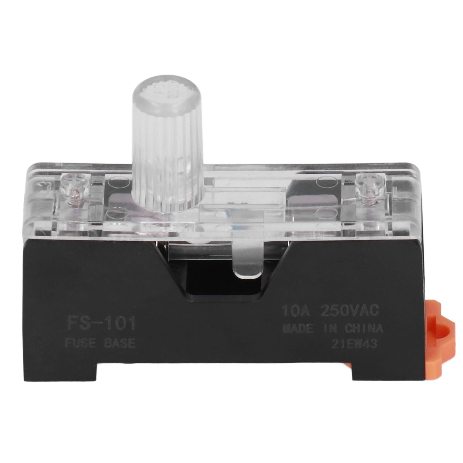 FTVOGUE Portafusibles, Portafusibles de Montaje en Riel de 1 Poste 250V 10A para Fusible de 6x30 Mm, Carcasa de bajo Voltaje con Luz Indicadora de Trabajo, Instalación en Riel de 32 Mm para Paneles