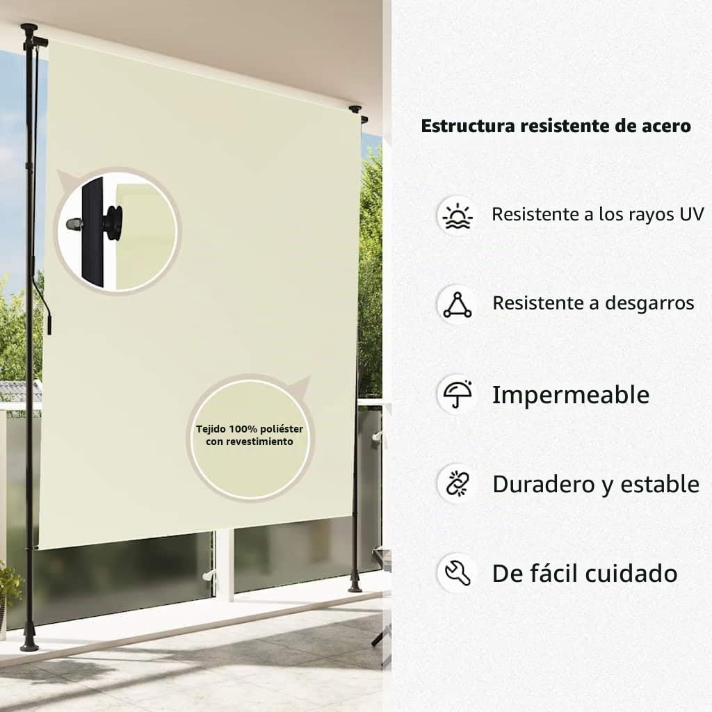vidaXL Estor Enrollable de Exterior Color Crema 200x270 cm