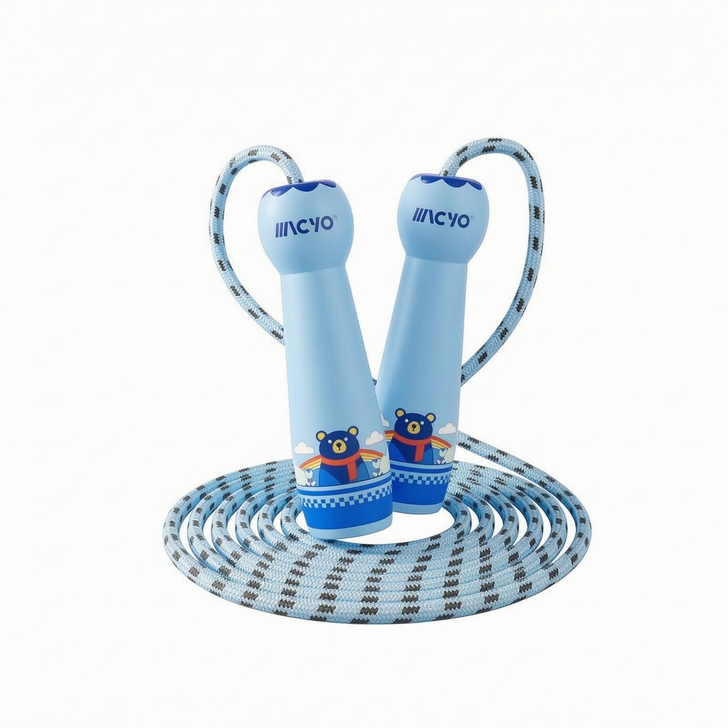 Smooth Handles Adjustable Kids Jump Rope Storage Blue Bear | Kids Jump Rope Adjustable Length Braided Non-Knotting Comfort Storage Blue Bear-image-26