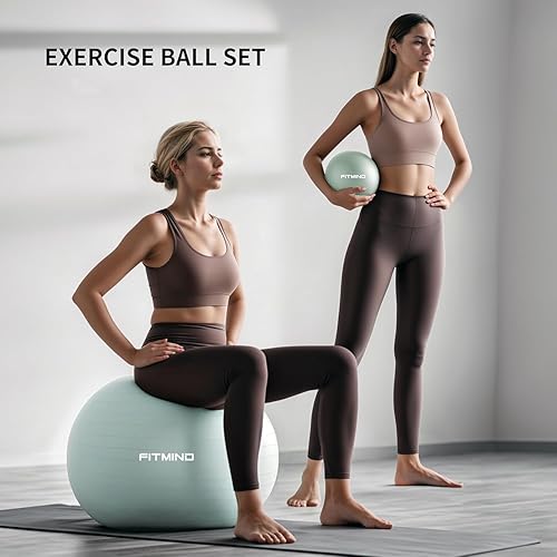 Miniatura 7 de Exercise Balls Set 22-30 Inch & 9 Inch, Small Pilates Ball with Pump, Pregnancy Ball for Women, Yoga Balls for Exercise, Small Exercise Ball for