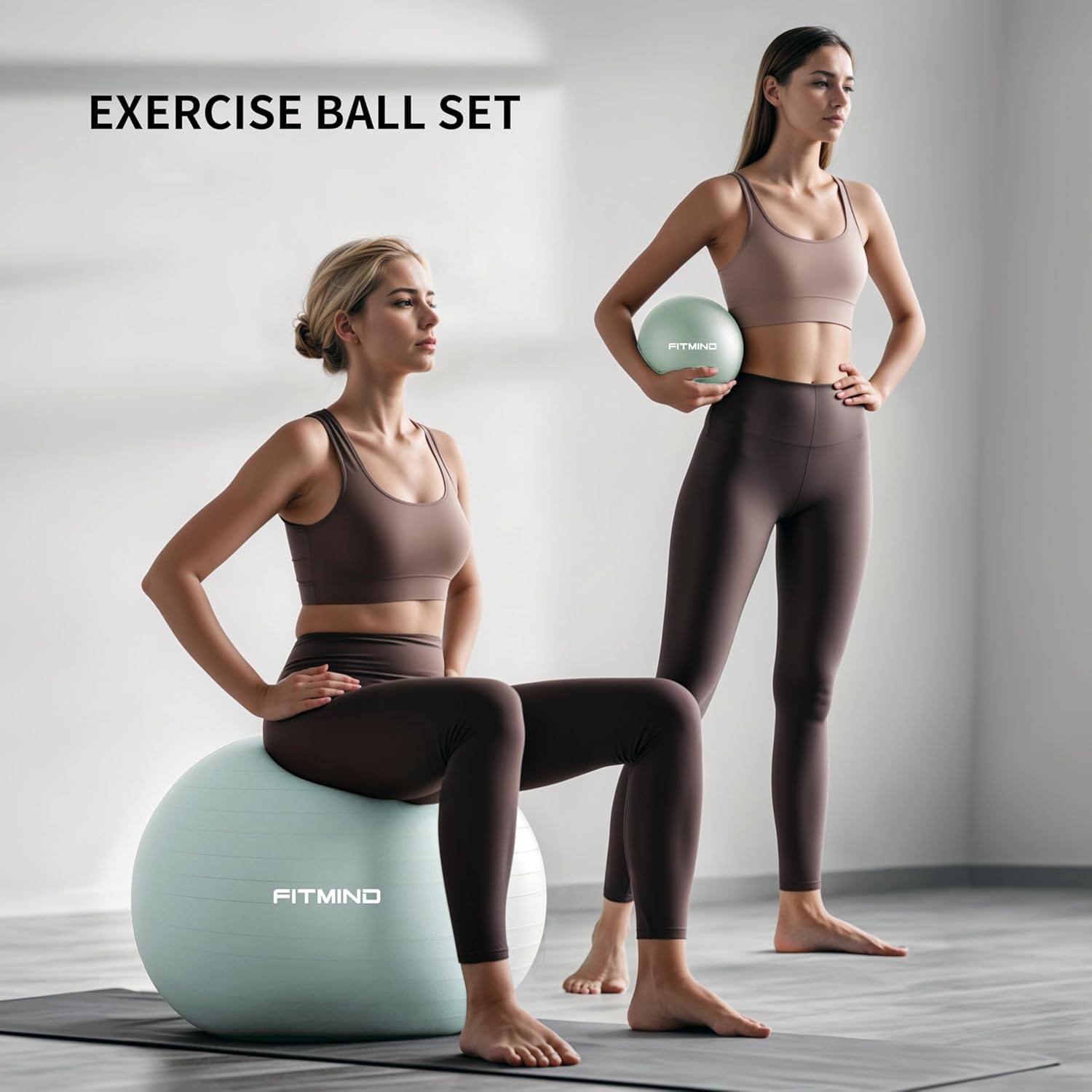 Set di palle da ginnastica da 56-76 cm e 22 cm, piccola palla da pilates con pompa, palla per gravidanza per donne, palline da yoga per esercizi, piccola palla per esercizi tra le ginocchia