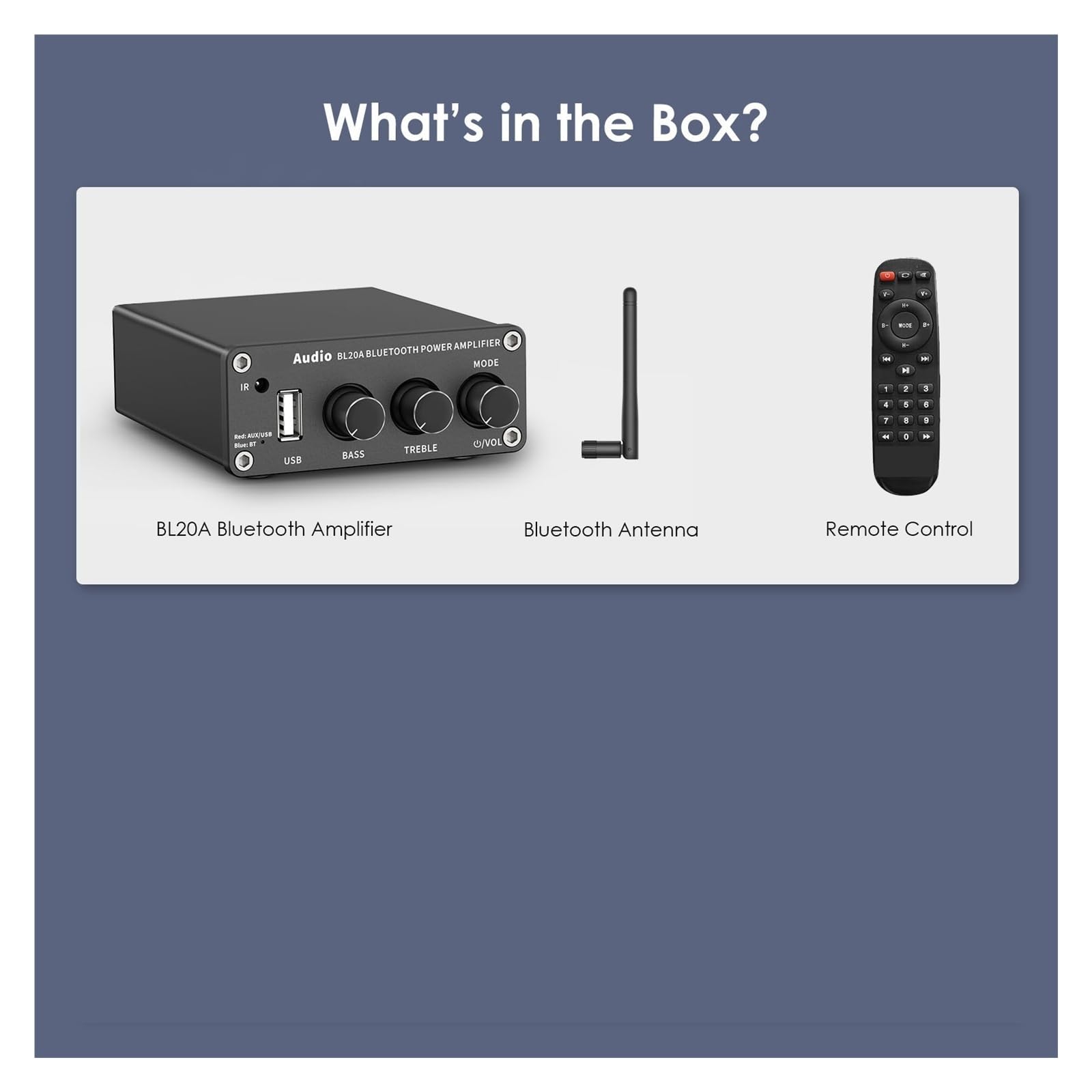 Amplificatore di potenza audio Bluetooth BL20A 2.1CH 100W Mini HiFi Amplificatore Bassi Acuti con telecomando Per l'home cinema