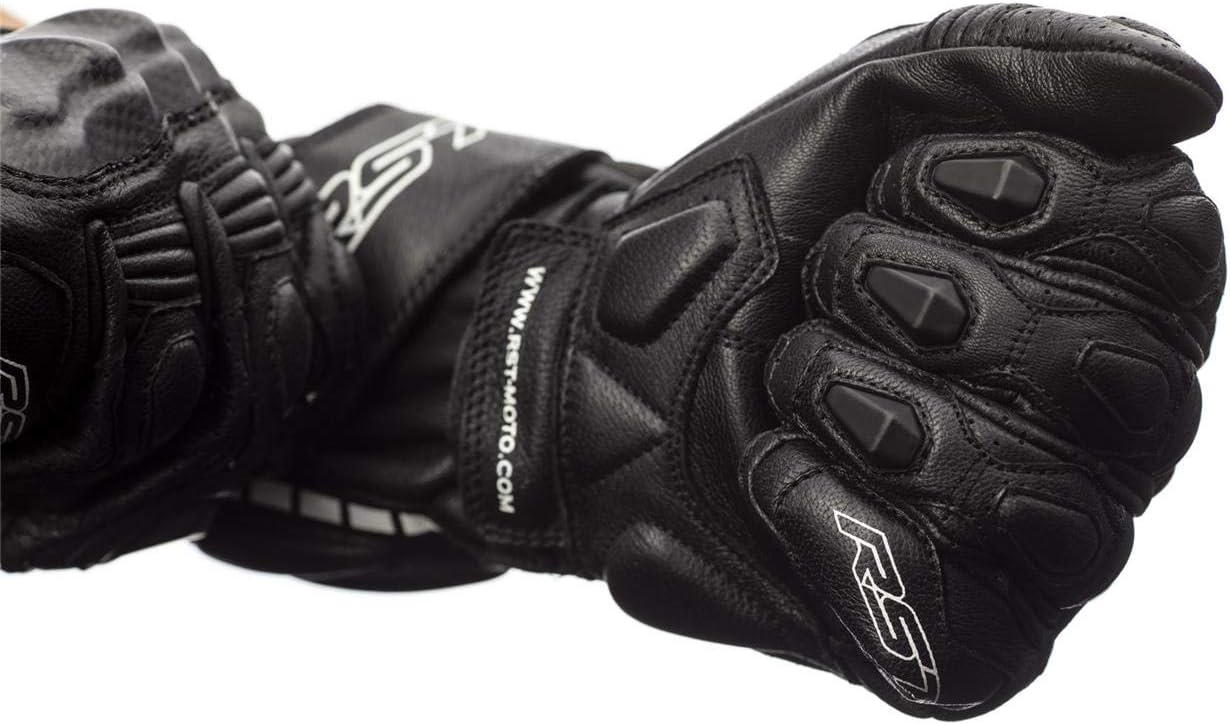 RST Axis CE Mens Leather Gloves - Black/Black