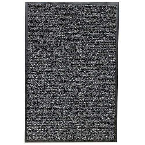 Icustomrug Durable Interior Exterior Stain Resistant Utility Runner Mat Shoe Scraper Weatherproof Vinyl Non-Slip Backing Residential Commercial 36" X 48" In Grey #TOP1