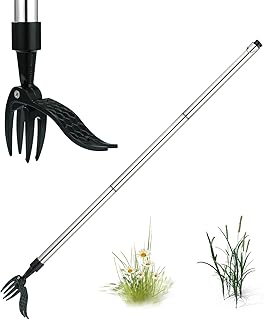 Garden Weed Puller Tool, 39" Stand Up Weed Puller Tool with Long Handle, 4 Claw cast Steel Head Hand Weeding Tools, Easily Remove Weeds Without Bending or Kneeling (Weeder)