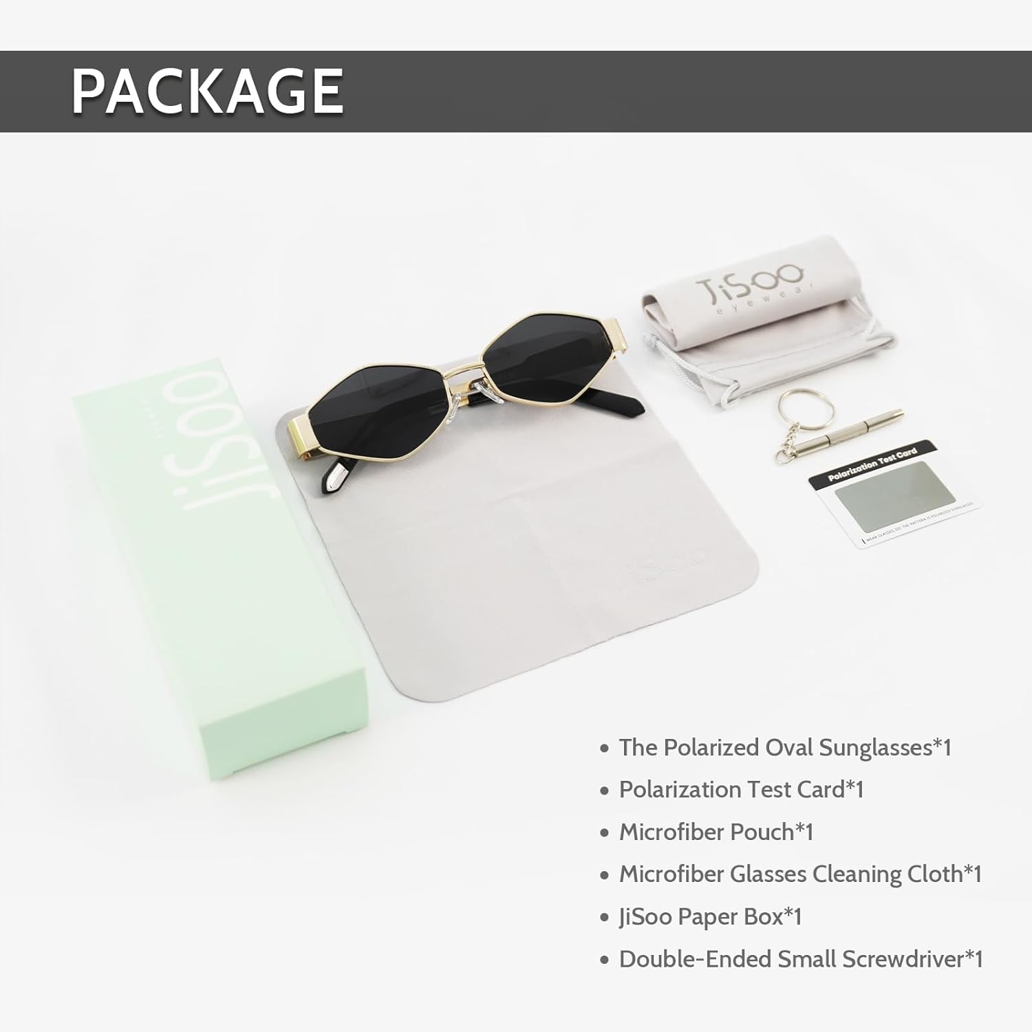 JiSoo Polarized Womens Sunglasses Hexagon Gold Sunglasses Women 90s Sun Glasses Vintage Shades for Rave - Image 6