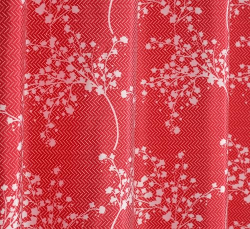 Image of Floral Printed Home Decor Curtains for Living Room, Bedroom Doors and Windows Panel, Parda, Eyelets Hanging, Maroon, 4 x 7 Feet, 1 Piece