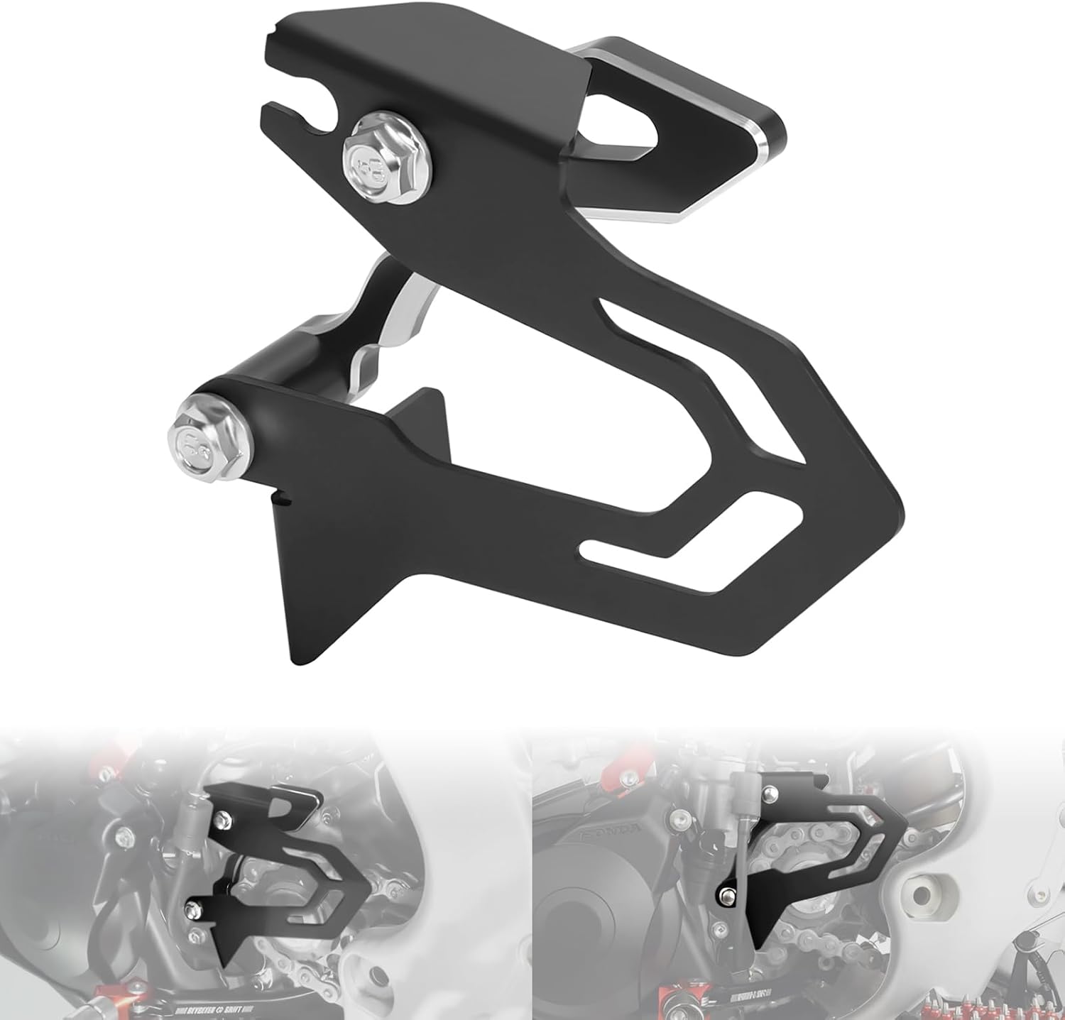 CRF450L/RL/X Sprocket Guard Compatible with CRF 450L/ CRF450RL / CRF 450X (2019-2025),3D CNC Case Dirt Bike Chain Guard Sprocket Cover Protective Shell (Black)
