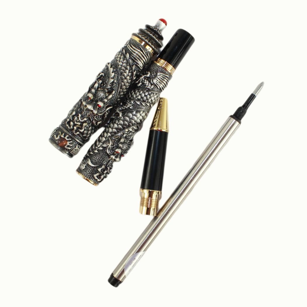 Jinhao 'Temple Of Heaven' Füllfederhalter – Antikes Silber, Drachen-Design