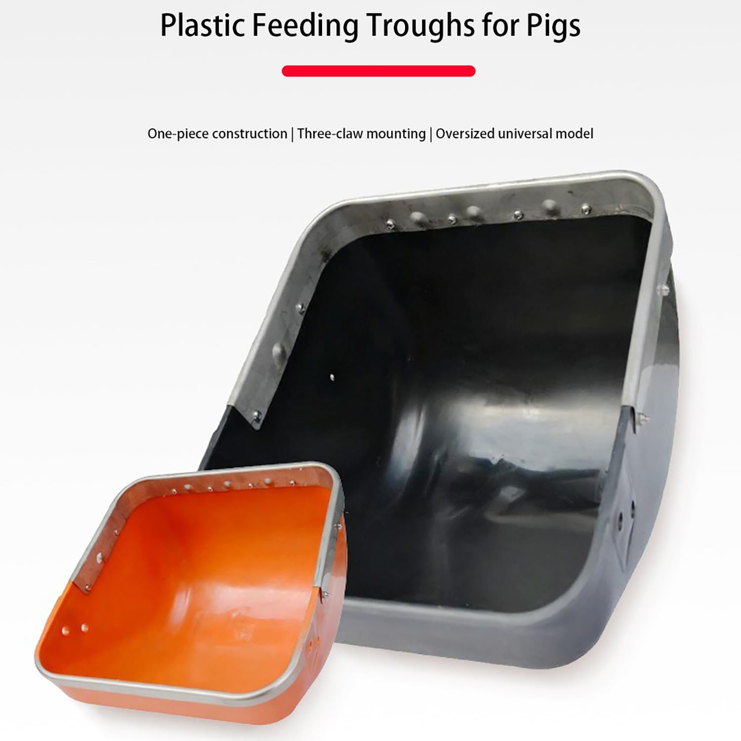 Schweinefutterautomat Futtertröge Aus Kunststoff Für Schweine Poultry Habitat Supplies Schweinfutterspender Für Schweine Ziegen Und Geflügel Landwirtschaftlicher,Orange/b,L37*H22*W38